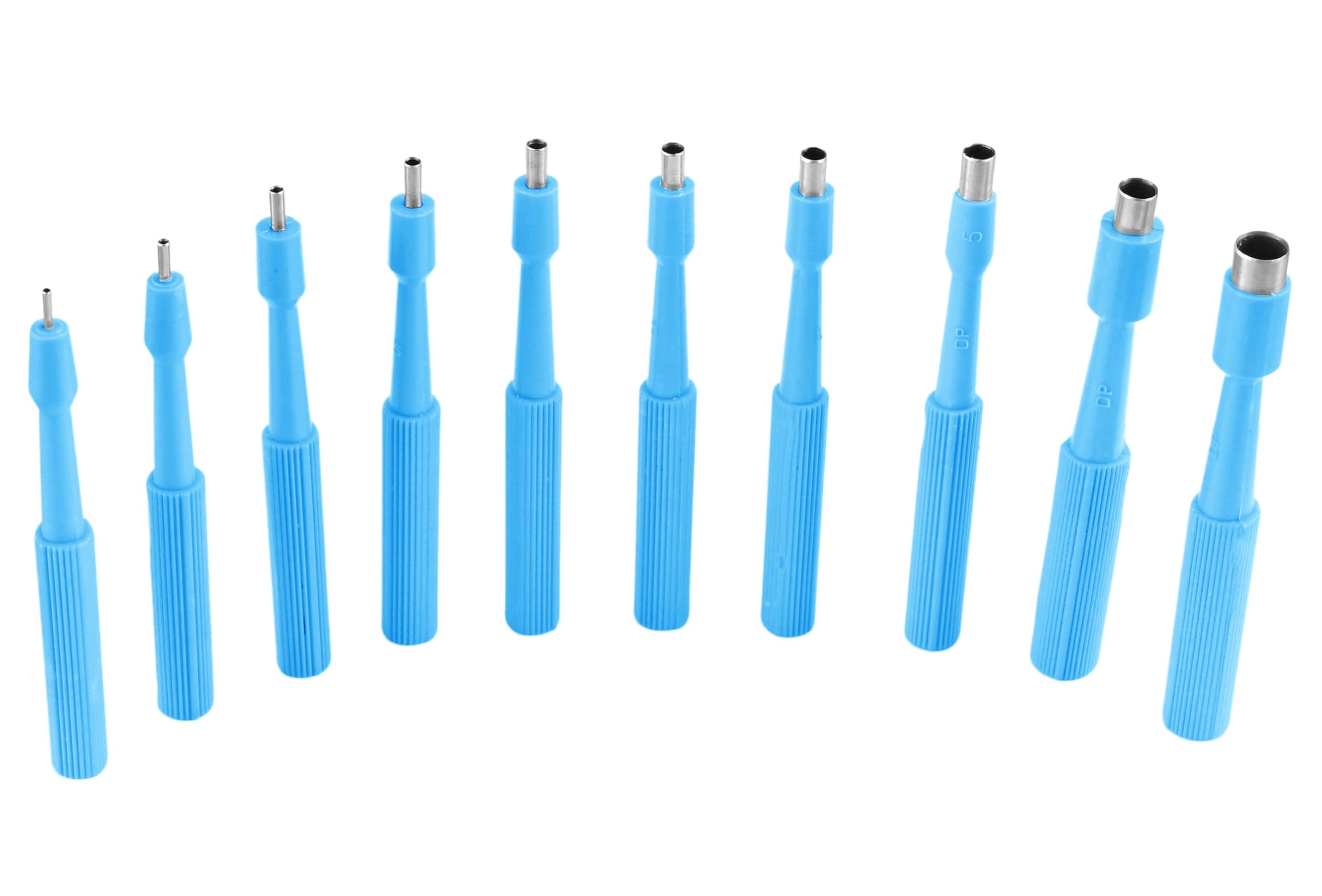 Disposable Biopsy Punch Curettes - Set of 10 - Sterile Biopsy Dermal Punch Curette for Piercing with Protective Handle (4 mm)