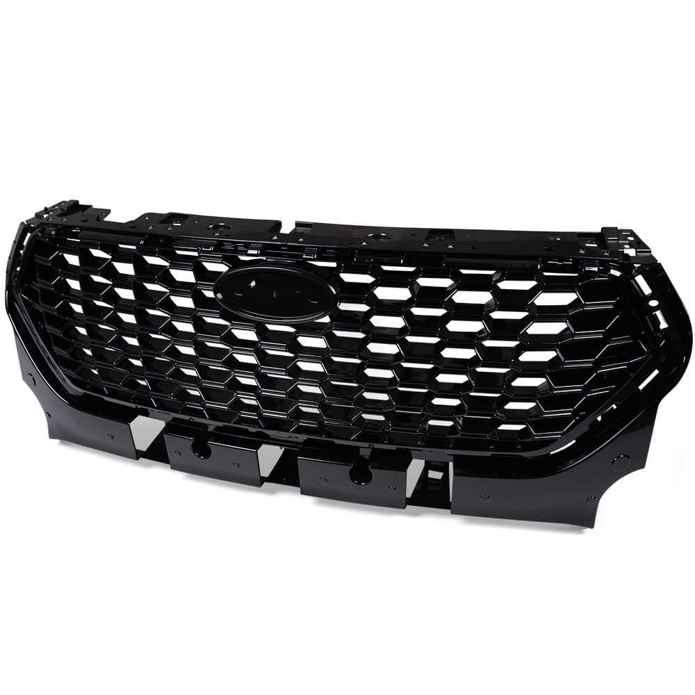 CHEDA Front Bumper Grille, Compatible With 2017-2019 Ford Escape Kuga Sport in a black Honeycomb Mesh Mold