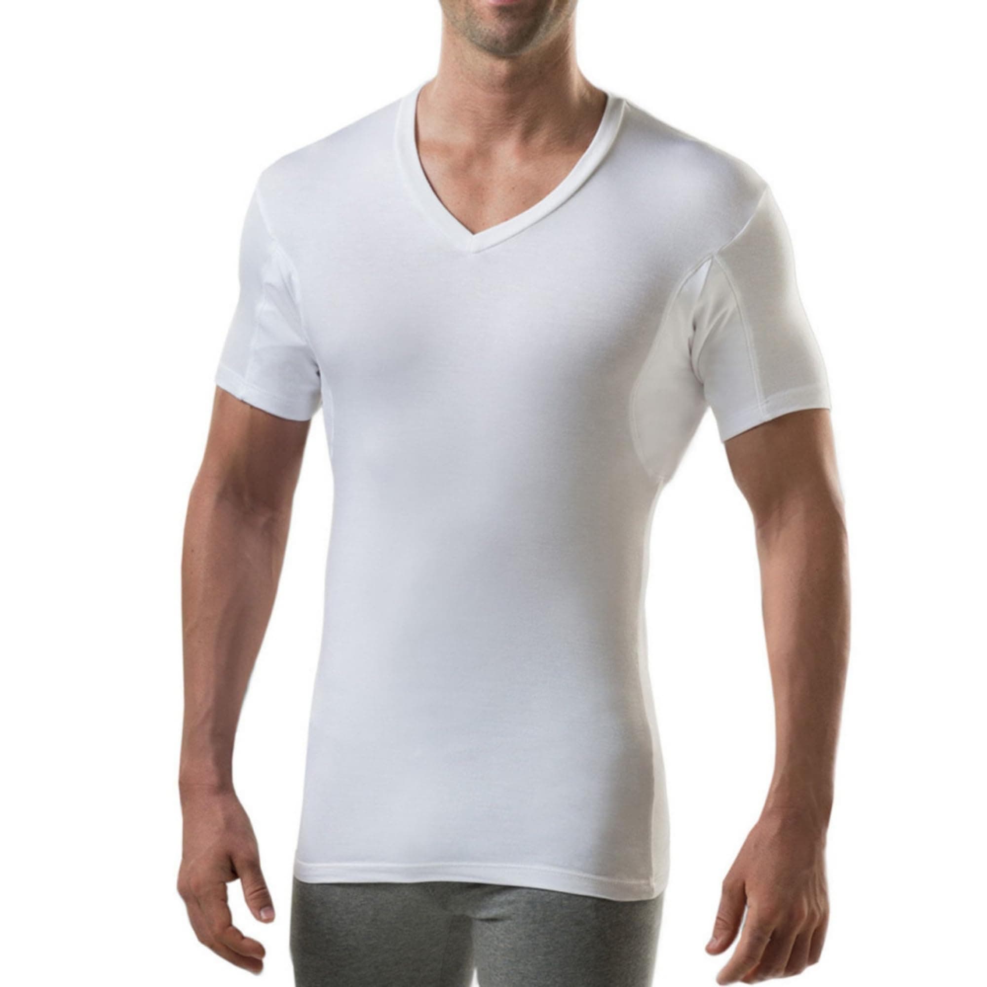 The Thompson Tee Men's Sweatproof Undershirt | V Neck | Slim Fit | with Sweat Pads