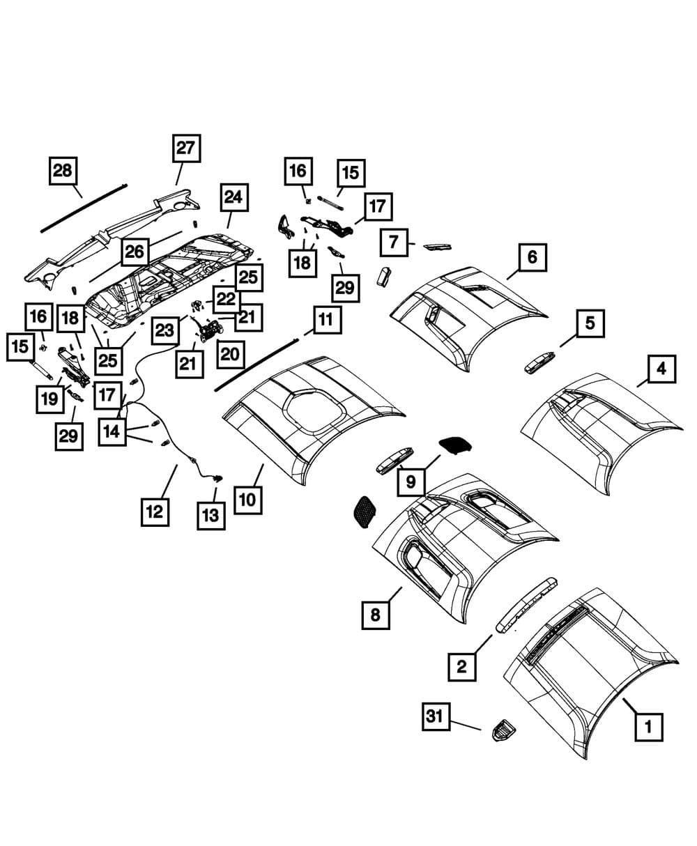 Mopar 6808 9039AA, Hood Lift Support