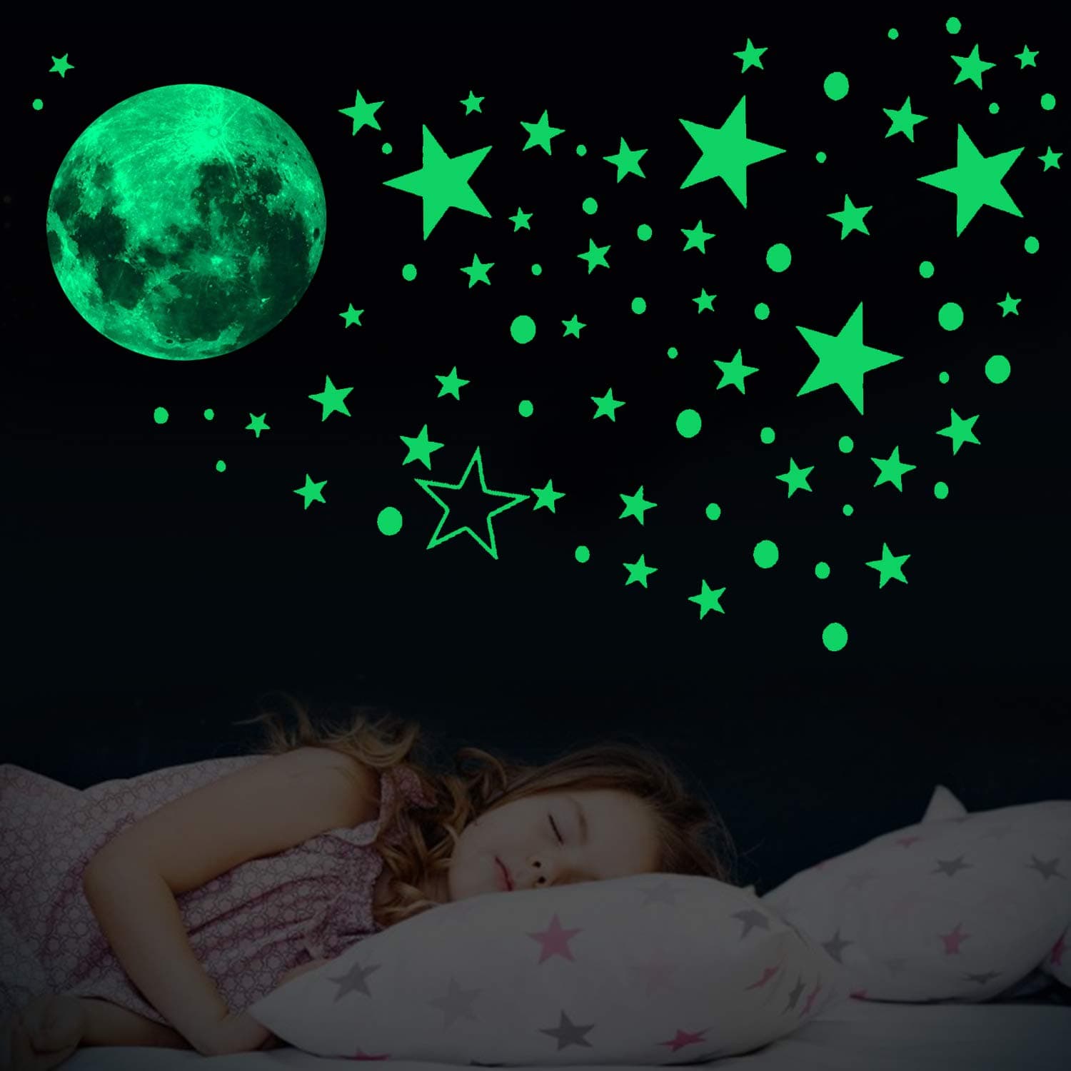 Hoiny Glow in The Dark Stars - Glow in The Dark Stickers 435 PCS Luminous Dots Stars and Moon Wall Stickers Glowing Stars for Celling for Children's Rooms,Baby,Children Bedroom
