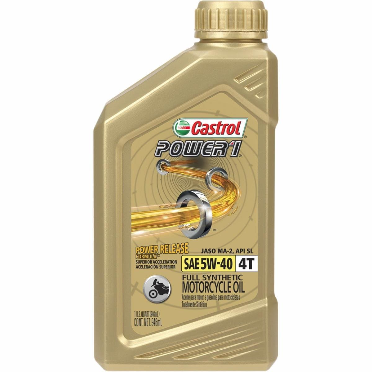 Power1 4T 5W-40 Full Synthetic Motorcycle Oil, 0.9l Bottle