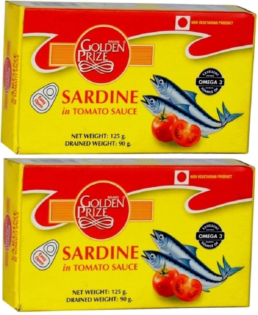 Golden Prize Canned Sardine in Tomato Sauce, 125g (Pack of 2)
