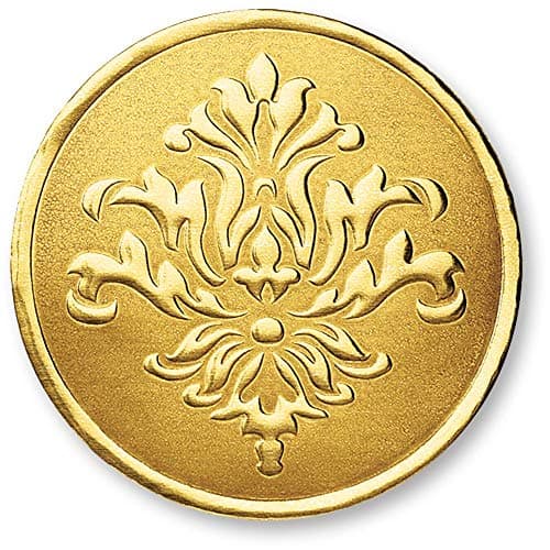 PaperDirectDeluxe Gold Vintage Filigree Foil Certificate Seals, 1-3/8 Inch, Self Adhesive, 32 Count, Embossed Seals for Certificates, Achievement Award Stickers for School, Work, Diploma