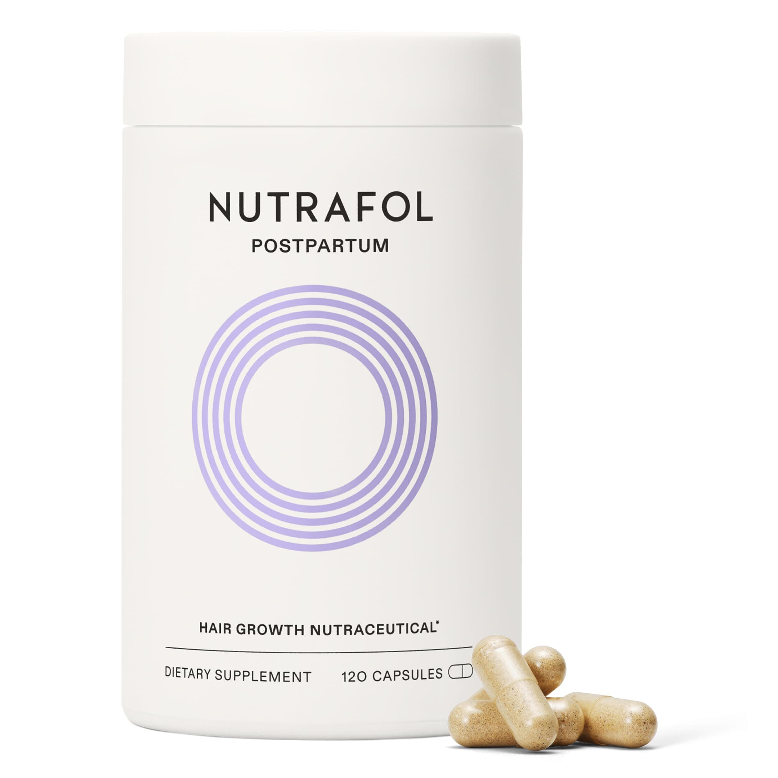 Nutrafol (120 Count (Pack of 1)) - Postpartum Hair Growth Supplement With Clinically Effective, Breastfeeding-friendly Ingredients for Visibly Thicker, Stronger Hair (1-Month Supply) (1 Month Suppl...