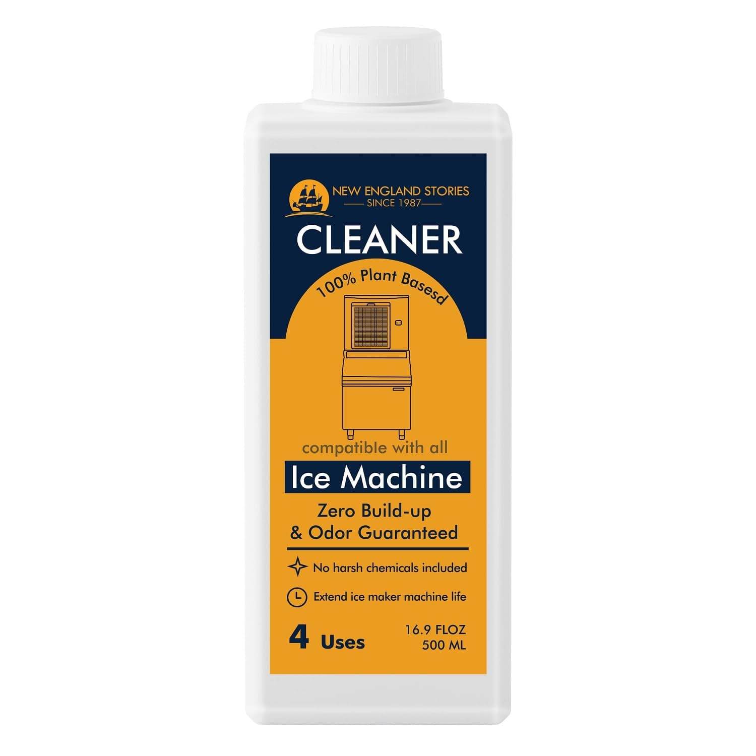 4 Uses Ice Machine Cleaner Maker Descaler, 16.9 fl oz Nickel Safe Ice Maker Cleaner Solution - Cleaning Kit Compatible with Major Brands (GE Opal, Whirlpool 4396808, Scotsman, Manitowoc, Hoshizaki)