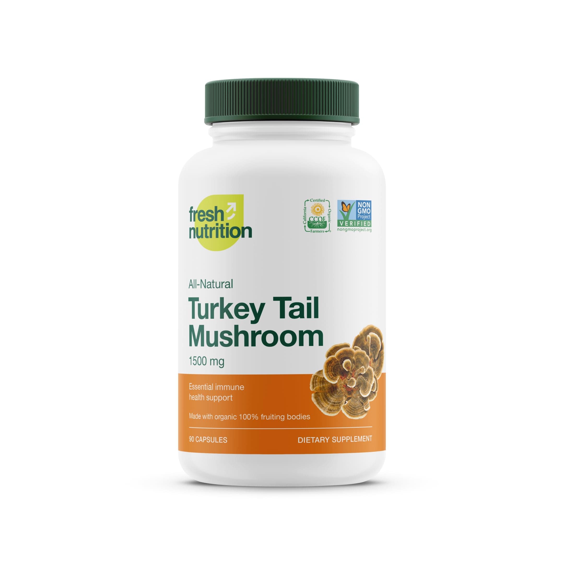 Organic Turkey Tail Mushroom Extract Supplement - High in Beta Glucans – Non-GMO, Vegan Friendly, Gluten-Free - 90 Capsules