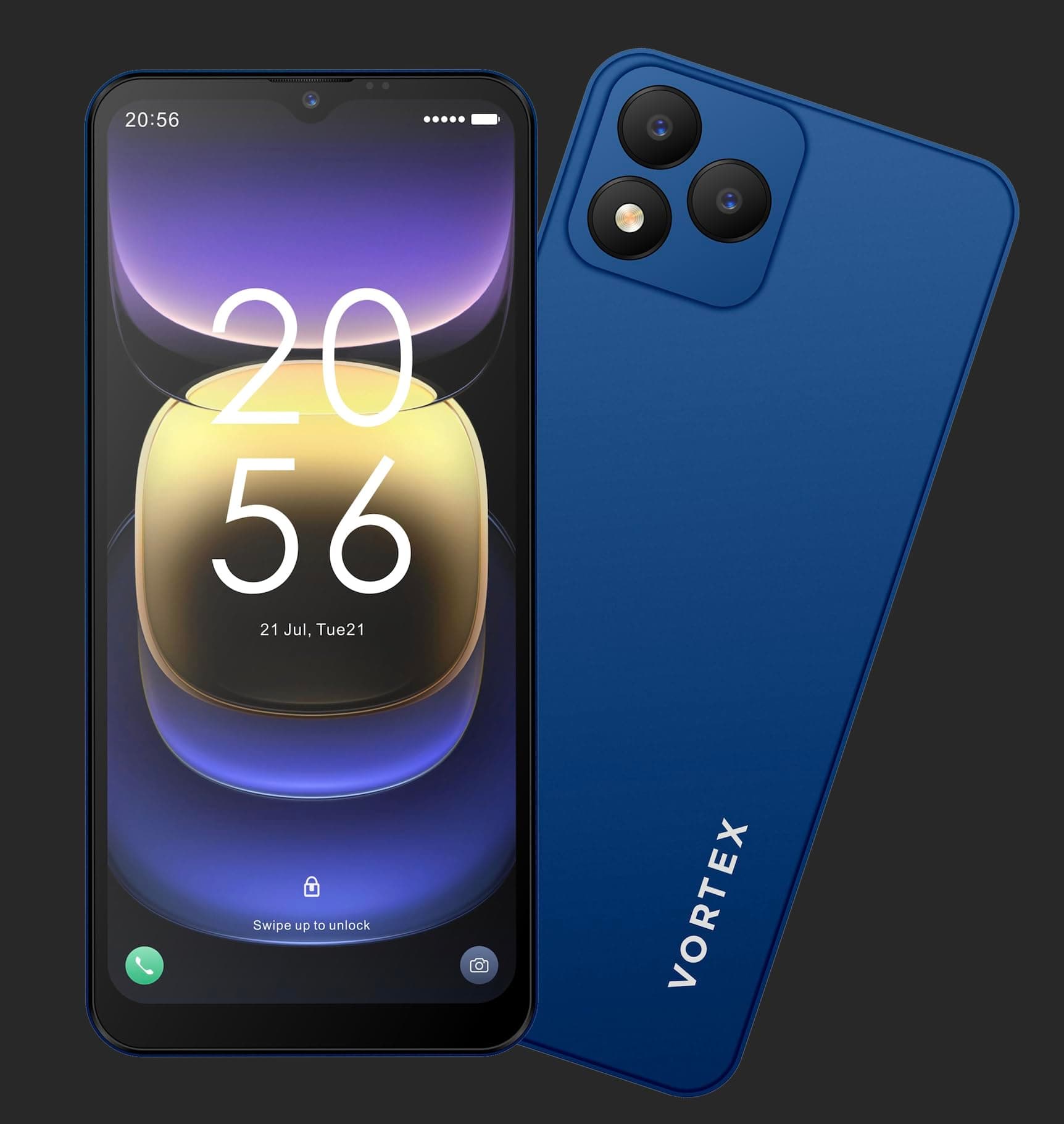 Vortex J24 Unlocked Smartphone, 6.5” HD+ Display, 4G LTE, Android 14, Octa-Core, 3GB RAM + 32GB Storage (Expandable 256GB), 3000mAh Battery, Dual SIM, Type-C, Includes Charger & Case