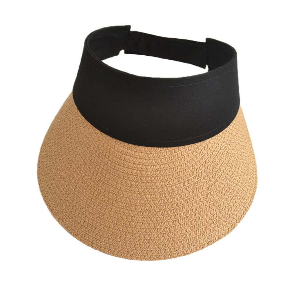 Women's Sun Visor Hats, Summer Beach Straw Hat, Wide Brim and Foldable visor hats UPF 50+