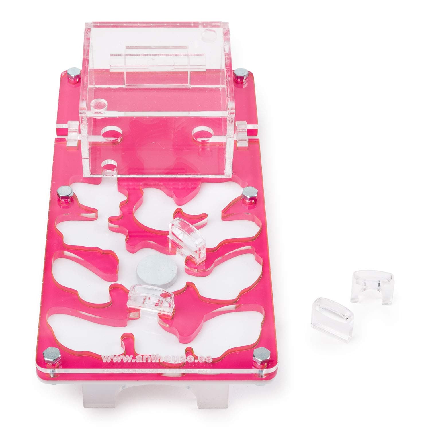 AntHouse - NaturColor Acrylic Ant Farm 20x10x1cm - Mushroom (Pink)