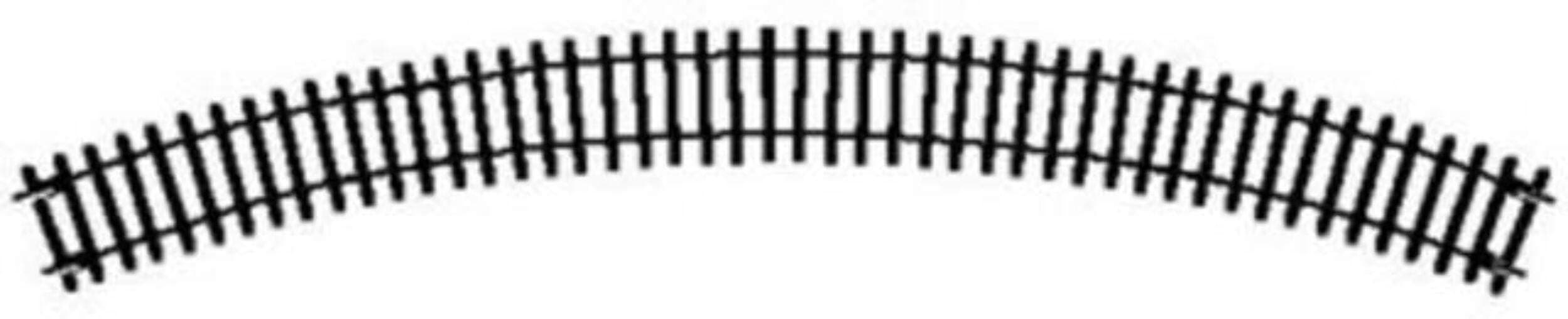 Hobby Train Tracks - R607 Double 2nd Radius Curve, 45-Degree Track Pieces - Small Scale Model Accessories for Train, Electric Railroad Supplies with HO/OO Gauge Compatibility, Curved Tracks