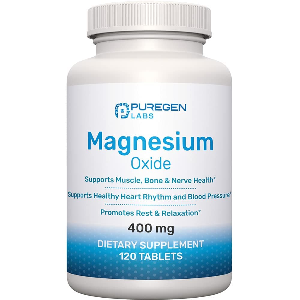 Magnesium 400mg [High Potency] Supplement – Magnesium Oxide for Immune Support, Muscle Recovery, Leg Cramps and Relaxation 120 Tablets