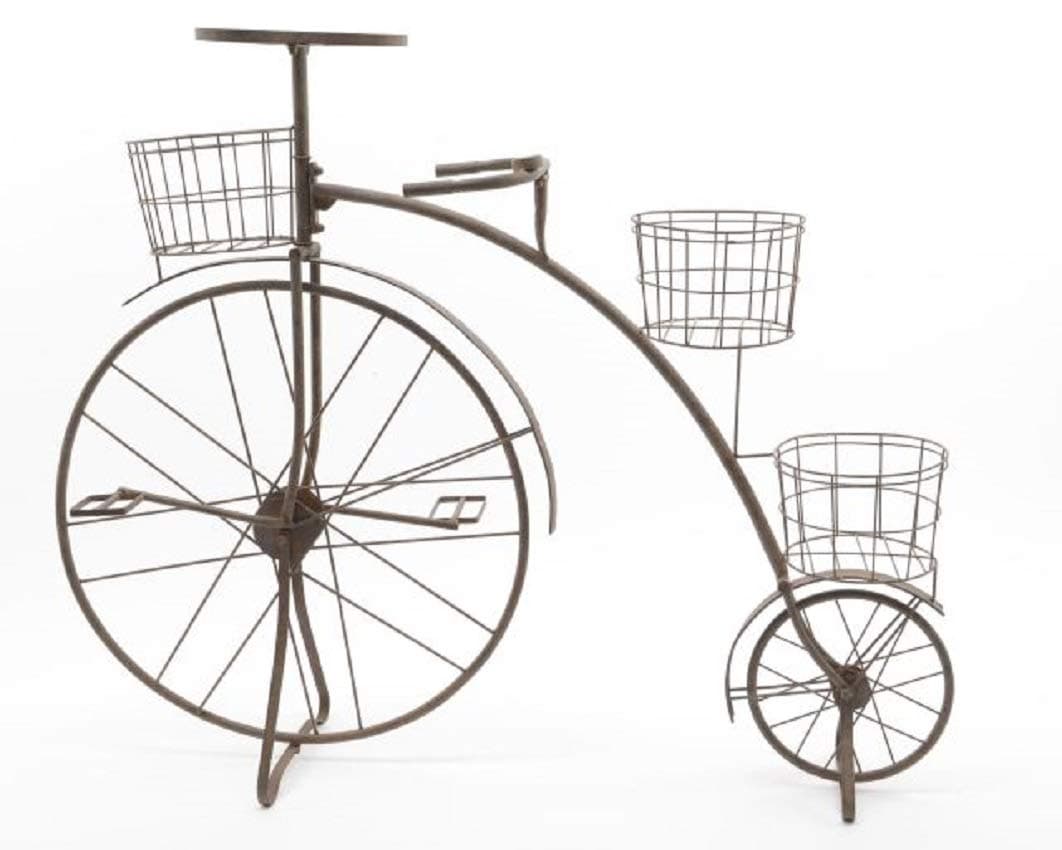 Chocolate Style Wrought Iron Bicycle Planter