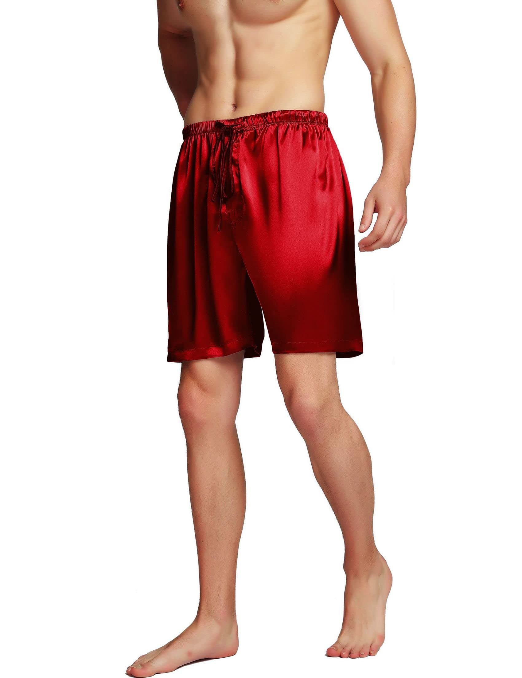 SIHA Men's Satin Pajama Boxer Shorts with Elastic Waistband, Pants S-4XL