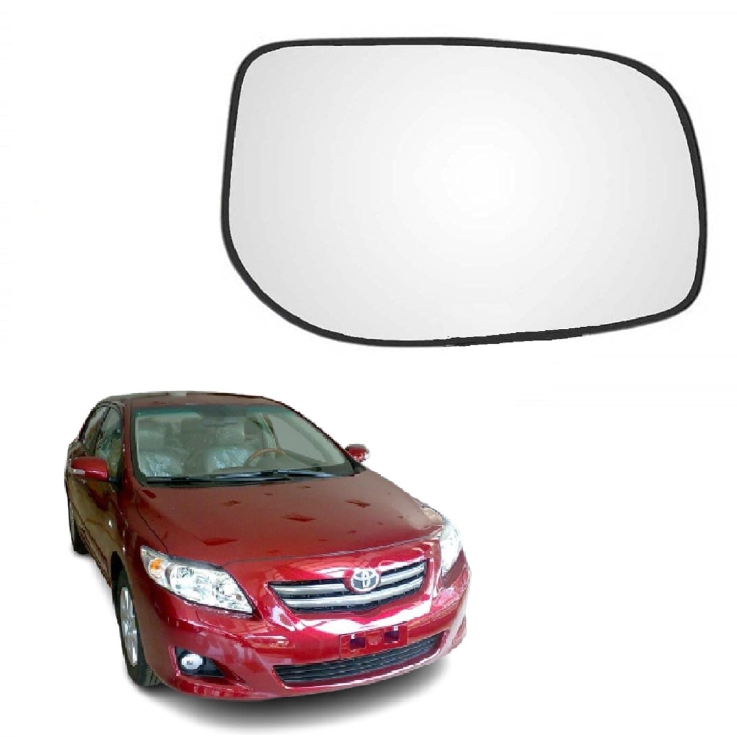 ORVM Side View Sub Mirror Glass/Sub Mirror Plate compatible with Toyota Corolla Altis E140 10TH GEN, F/L 2008-2014 Model Type 1 (RIGHT DRIVER SIDE)