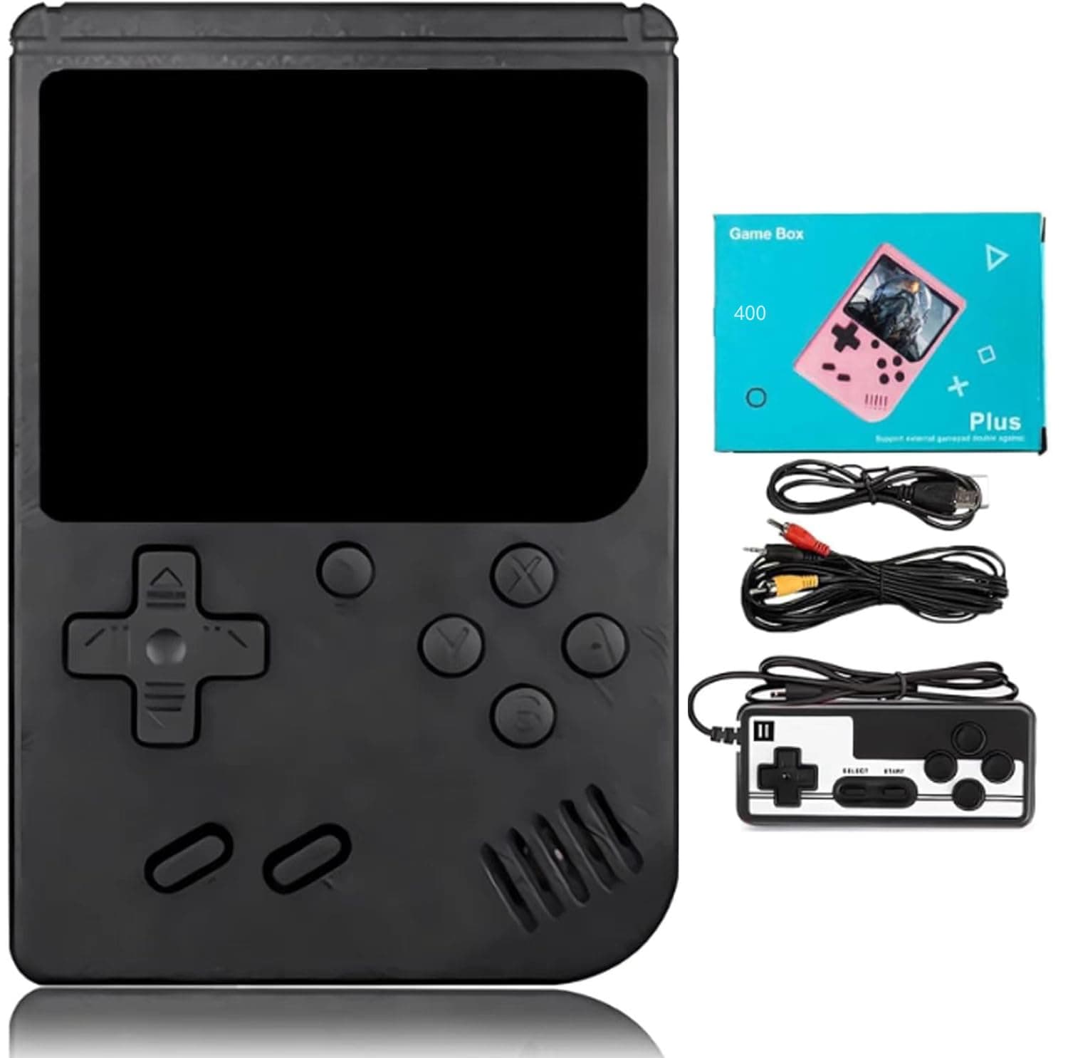 BVXZIOP Retro Handheld Game with 400 Classic Games , 3.0 Inch Screen Video Game Console Ideal for Kids, Supports TV Connection,with Game Controller, Support Two-Player Battle (Black)