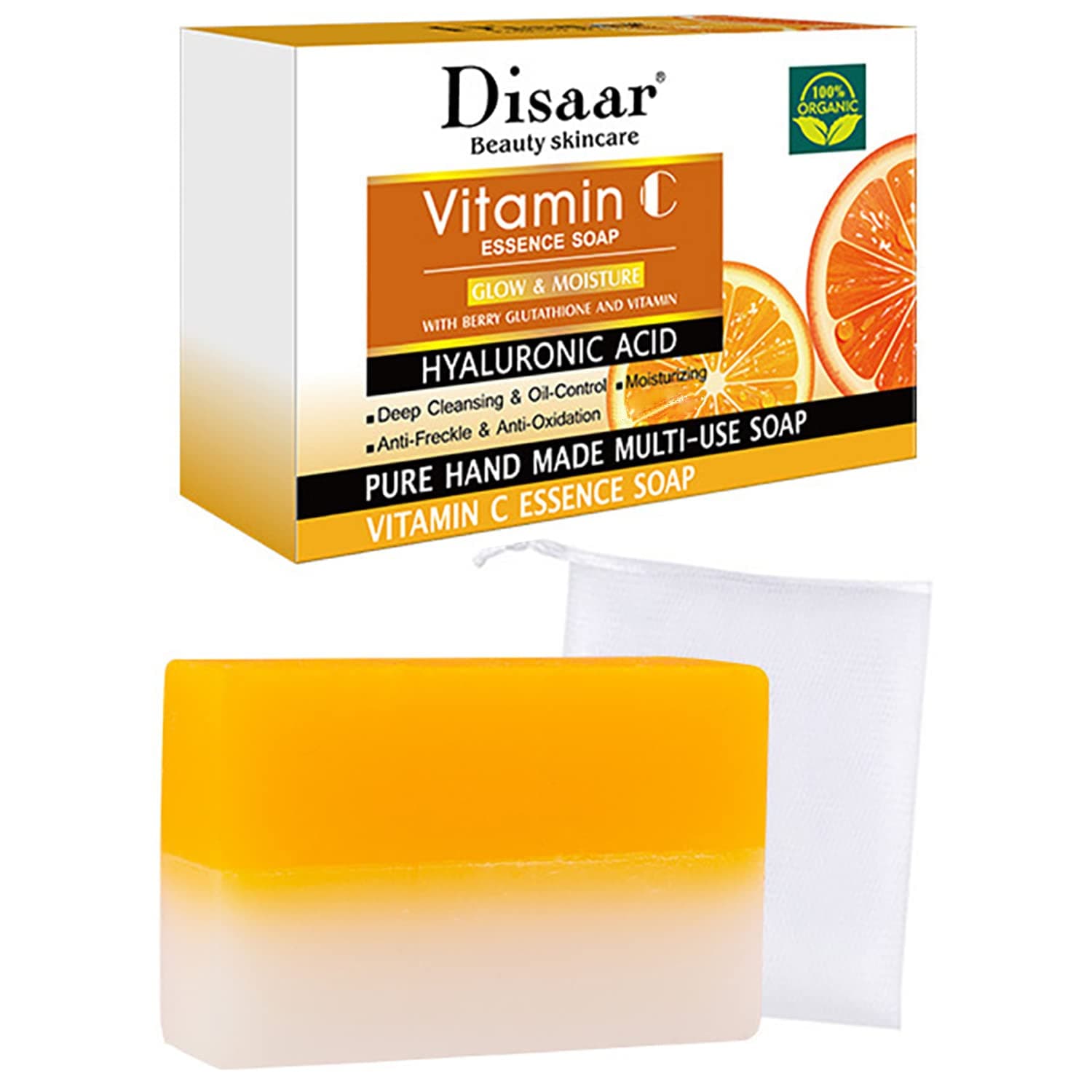 Vitamin C Essence Soap Moisturizing Hyaluronic Acid Deep Cleansing Oil Control Anti-Freckle 100g/3.5fl.oz