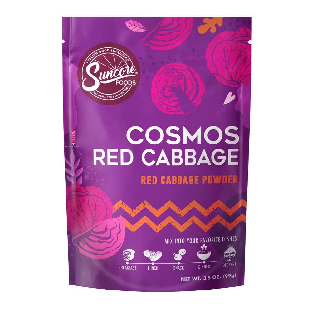 Suncore Foods Cosmos Red Cabbage Powder, Red Food Coloring Powder, Gluten-Free, Non-GMO, 3.5oz (1 Pack)