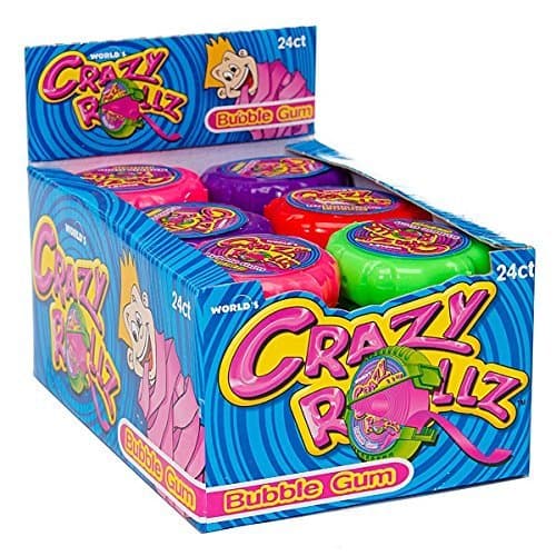 World Confections Crazy Rollz Bubble Gum Rolls (Pack of 24) - SET OF 4