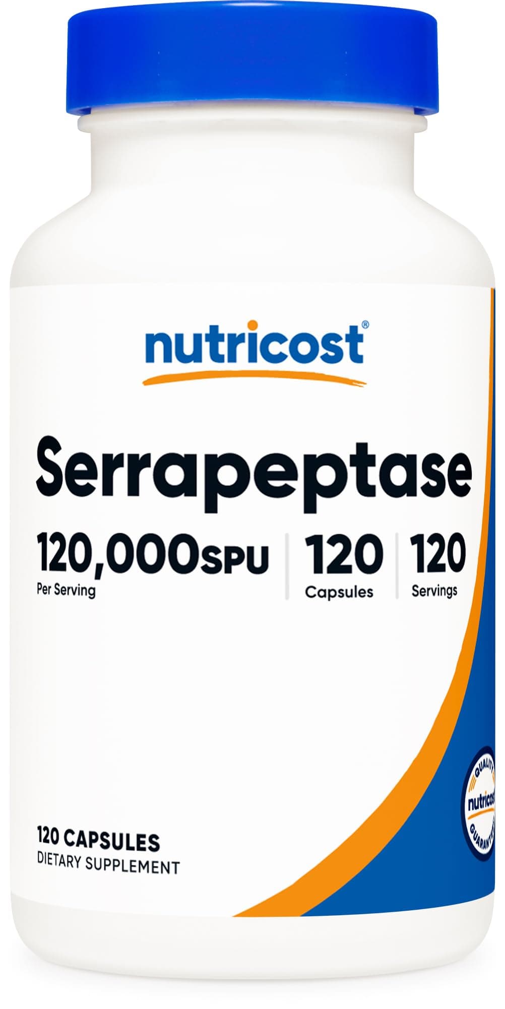 Serrapeptase 120,000 SPU, 120 Capsules - Gluten Free, Non-GMO, and Vegetarian Friendly