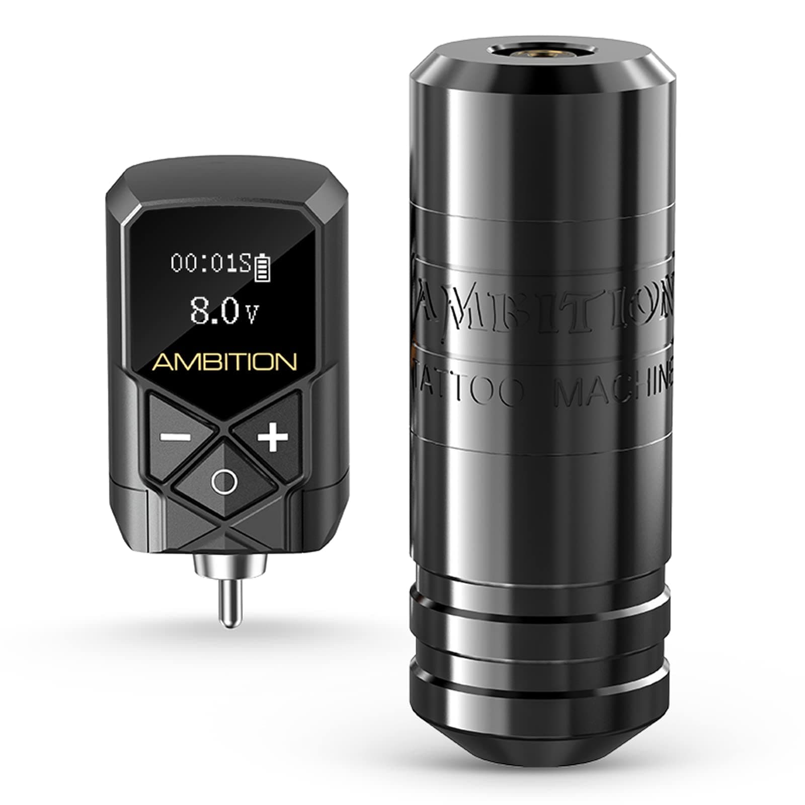 Ambition Torped Tattoo Machine Kit - Rotary Tattoo Machine Cartridges Short Pen with 2400mAh Tattoo Power Supply Brushless Motor for Professional Tattoo Artist