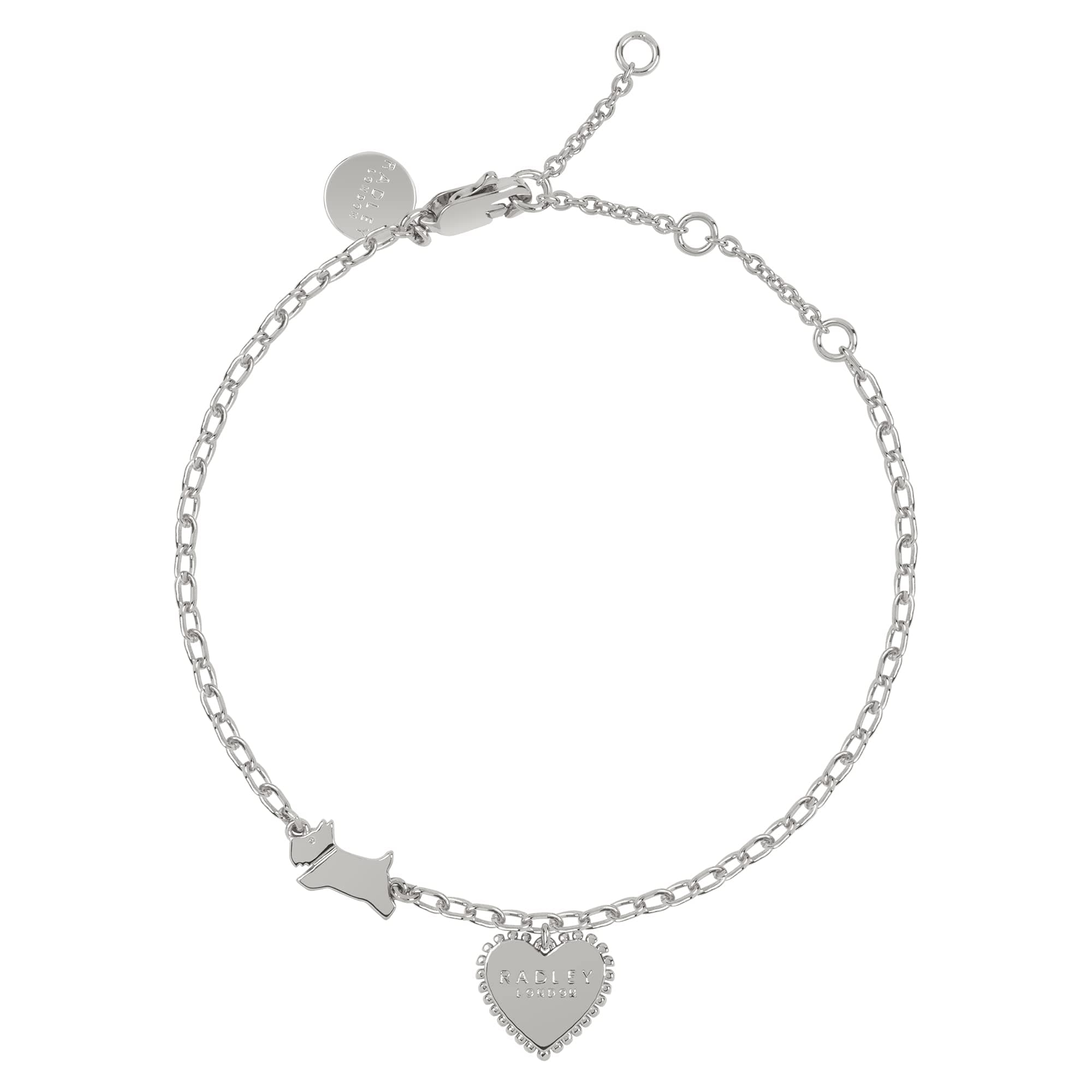 Aqua Pura Ladies Silver Plated Bobble Heart Bracelet RYJ3121S One Size