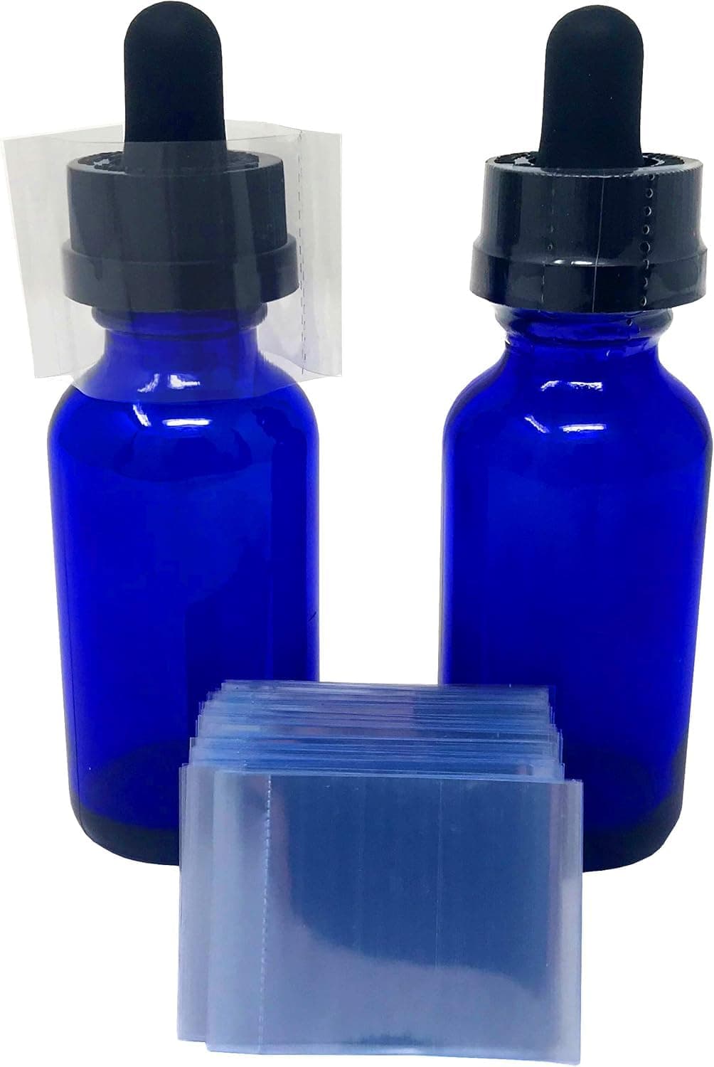 45 x 23 mm Clear Perforated Shrink Band for Boston Round Bottles, Tincture Bottles & Dropper Bottles [Cap Diameter: 1"] Pack of 250