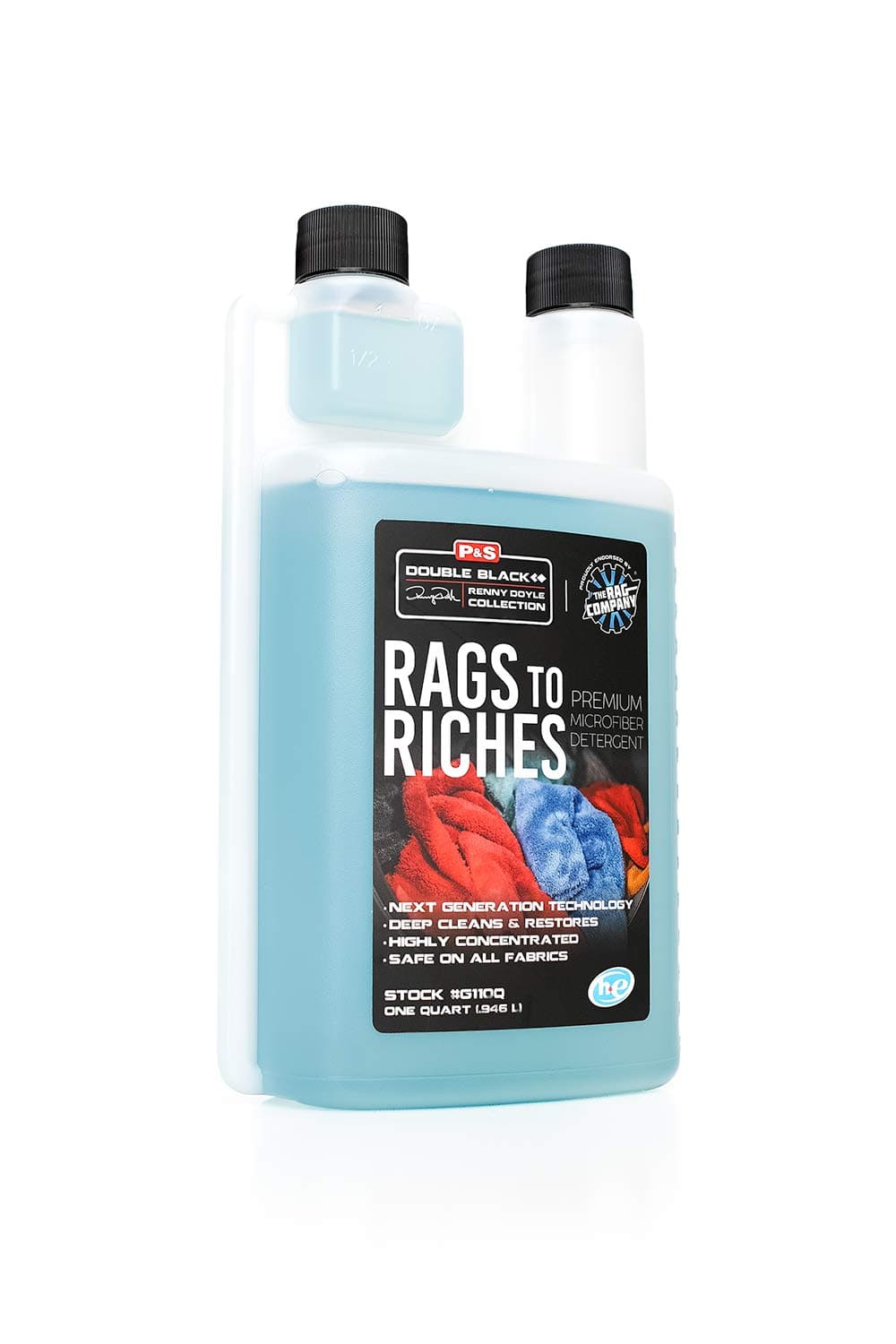 Rags to Riches - Premium Microfiber Detergent, Deep Cleans and Restores, Safe on All Fabrics, Highly Concentrated, Next Generation Cleaning Technology (1 Quart)