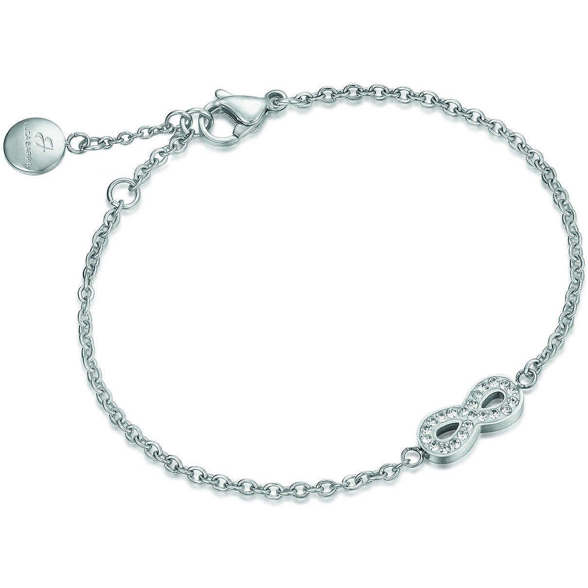 LUCA BARRAWomen's Steel Bracelet with Infinity Detail Enriched with White Crystals. Jewellery Length 18.5 cm. Reference is BK1500, Alloy Steel, Crystal