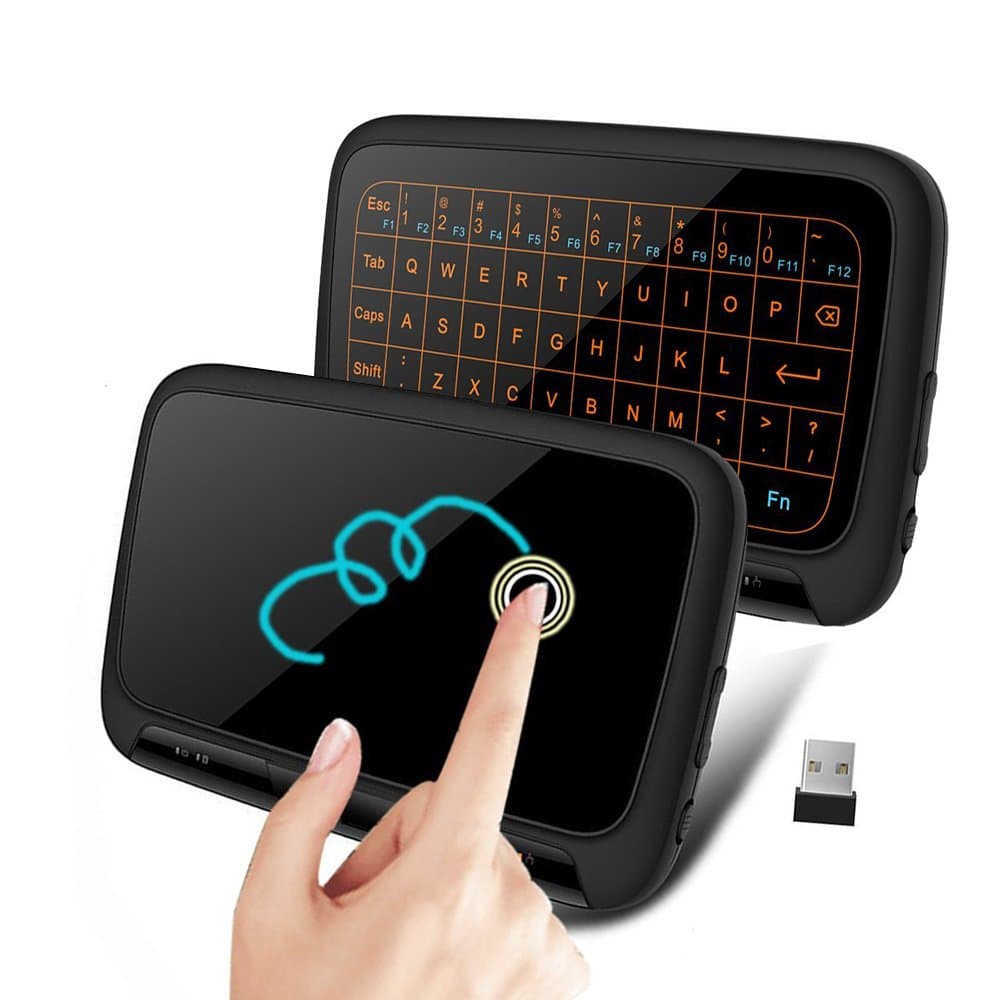 Mini Keyboard Touchpad, 7Lucky Backlit 2.4G USB Wireless Touch Keyboard Mouse : Rechargeable Remote Control for Windows Computer, HTPC, IPTV, PC, Laptop, Raspberry Pi 3, Surface Pro, Nvidia Shield TV