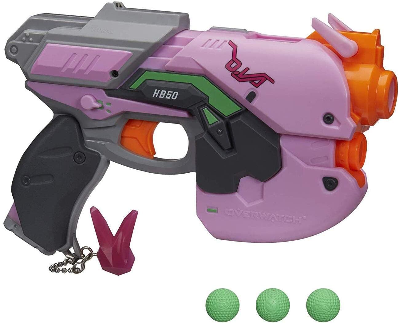 Nerf Overwatch D.Va Rival Blaster with 3 Overwatch Rival Rounds, E3122, Orange Shortcake