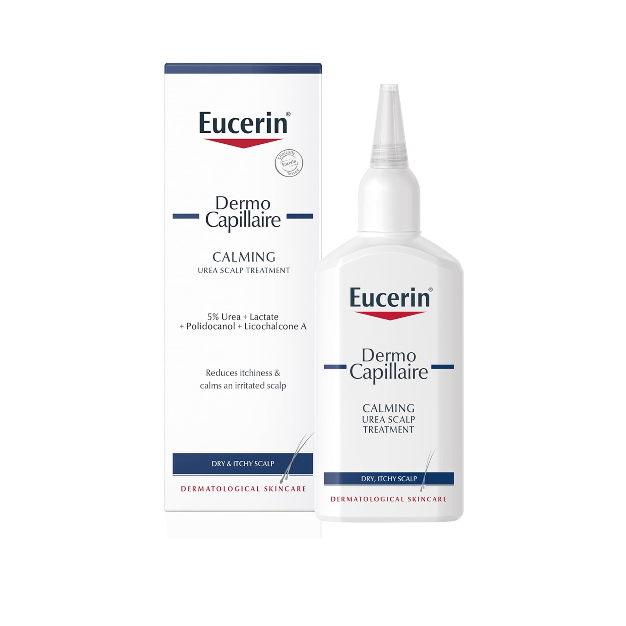 Eucerin DermoCapillaire Calming Urea Scalp Treatment 100ml, Intensive After Shower Leave-In Hair Serum, Psoriasis Scalp Treatment for Itchy, Flaky, Dry Scalp, Hydrating and Soothing Scalp Serum