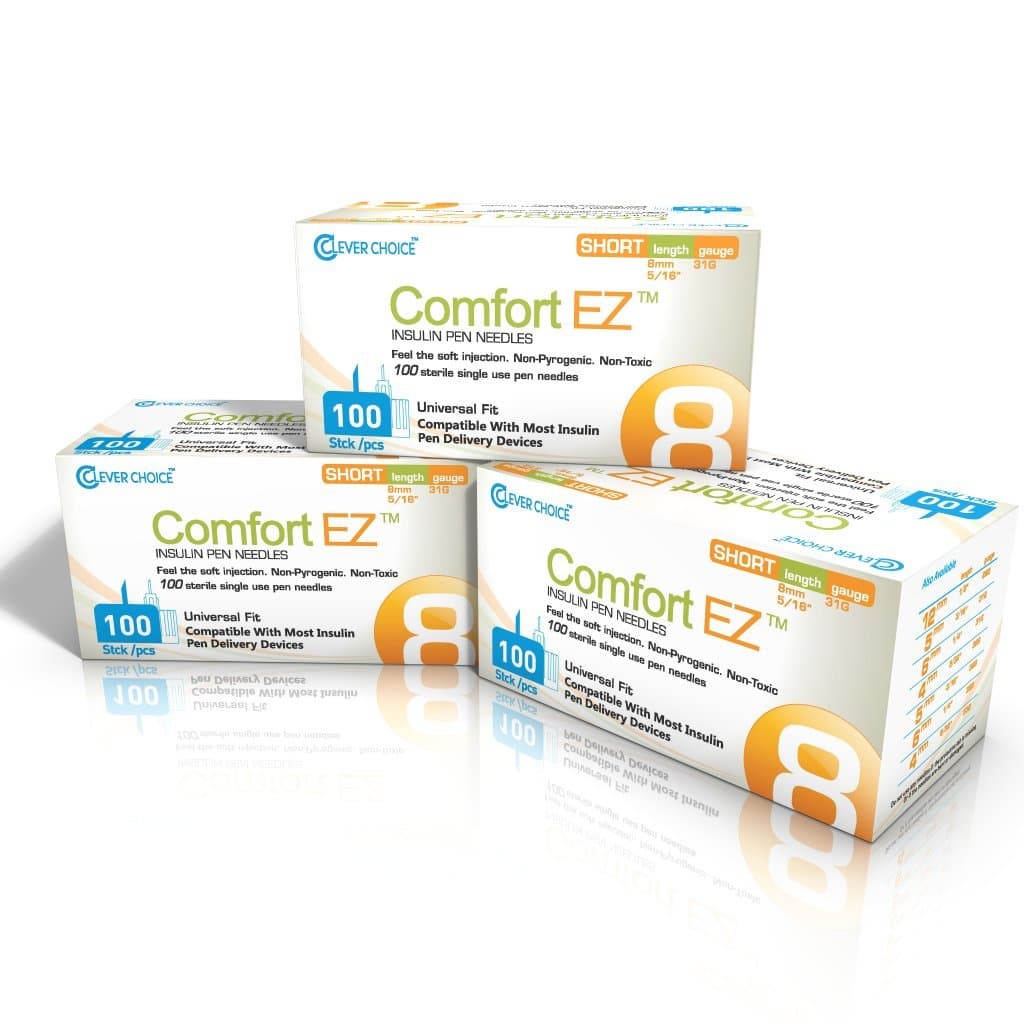 Comfort EZ Insulin Pen Needles 31G 8mm 3-pack (300 needles)