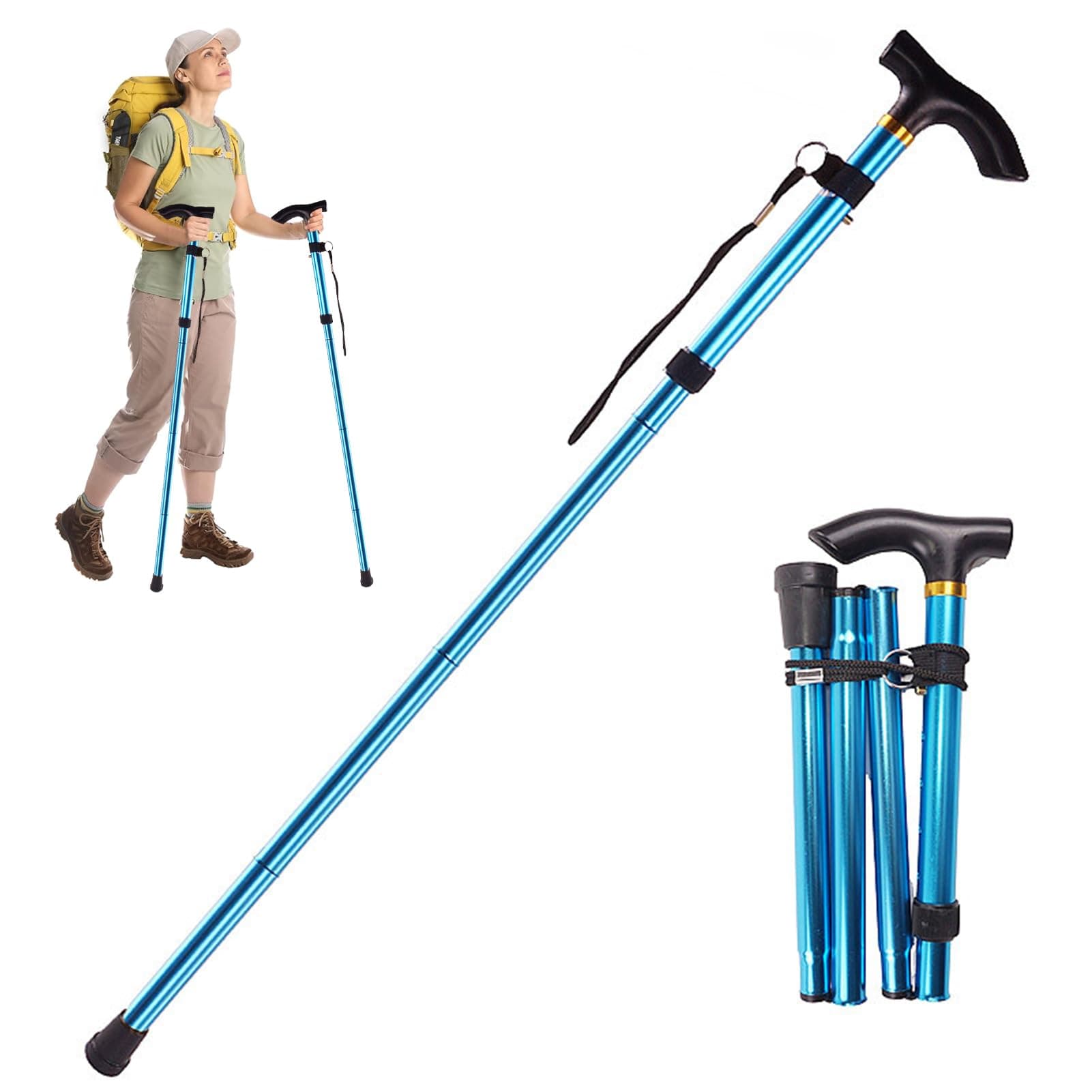 DAYONG Collapsible Trekking Pole, Adjustable Aluminum Alloy Hiking Pole, Lightweight Walking Stick for Camping, Hiking, Mountain Climbing.