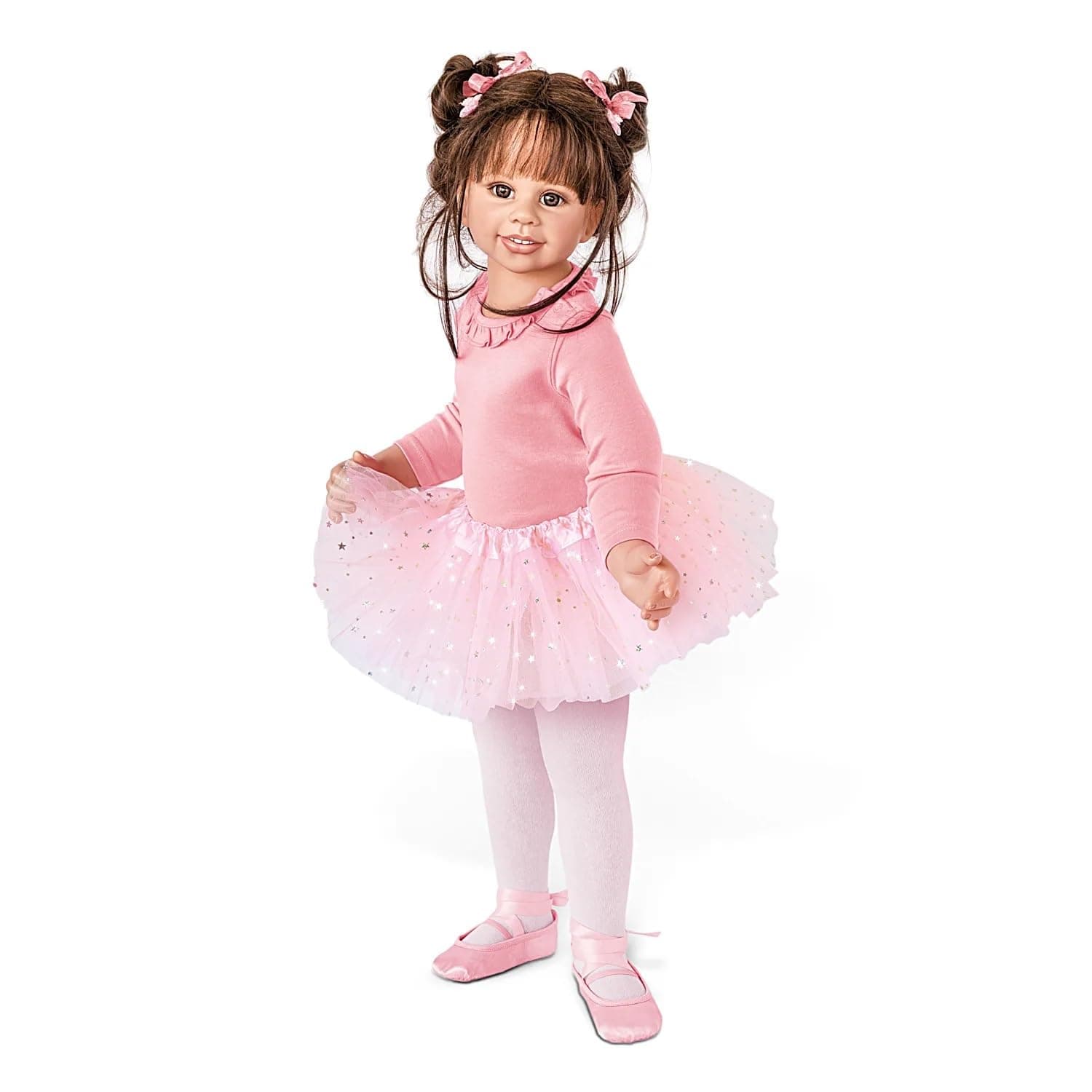 The Ashton-Drake Galleries Lara Ballerina Lifelike So Truly Real® Child Girl Doll Weighted Fully Poseable with Soft RealTouch® Vinyl Skin and Ballet Tutu by Doll Artist Monika Levenig 31-Inches