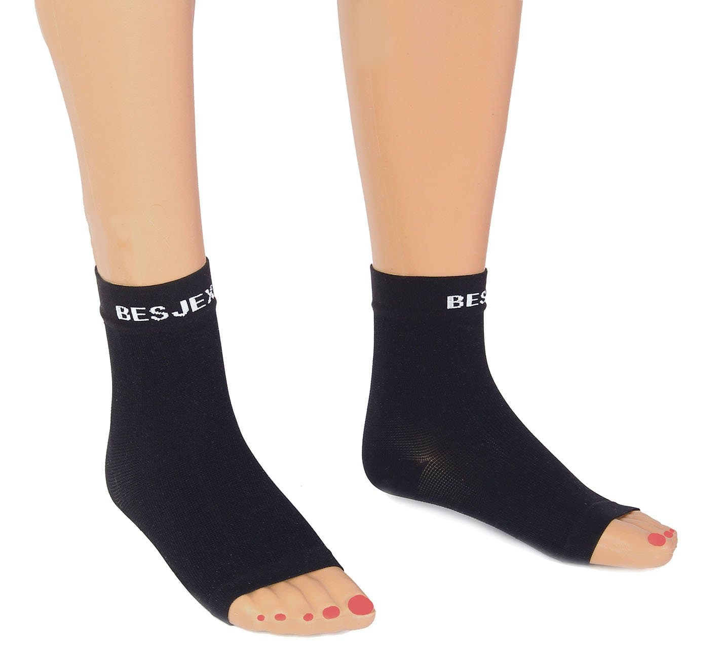 Compression Ankle Sleeve (1 Pair) for Men and Women Foot Sleeve for Plantar Fasciitis, Great for Walking, Running, Sports, Basketball, Baseball, Cycling, Travel – Boosts Energy and Circulation