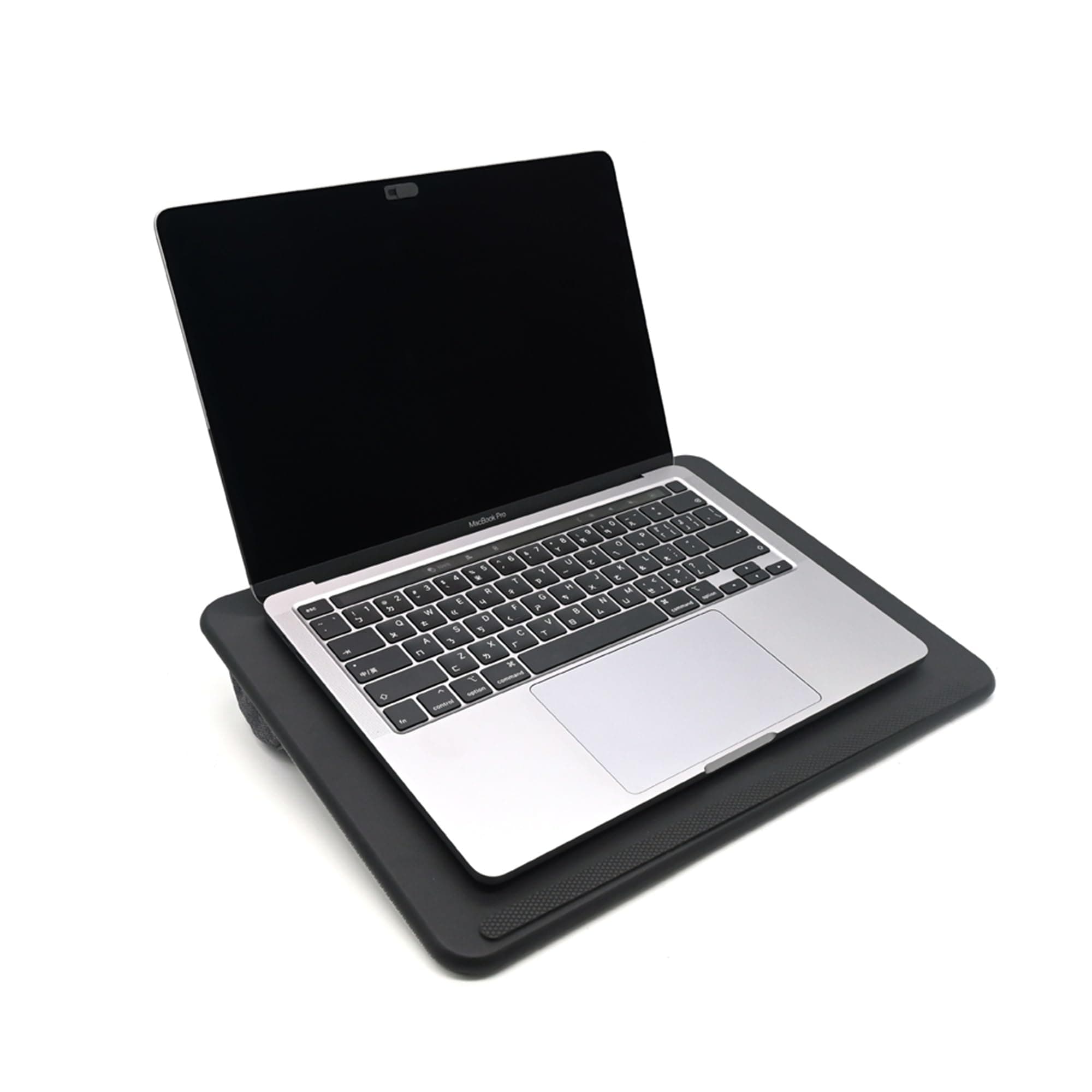 Lap Desk for Bed & Sofa – Medium Laptop Tray with Cushion, Wrist Rest & Anti-Slip Strip, Lightweight Lapdesk Table Stand Fits up to 15.6” Laptop (Medium - Black PU Surface)