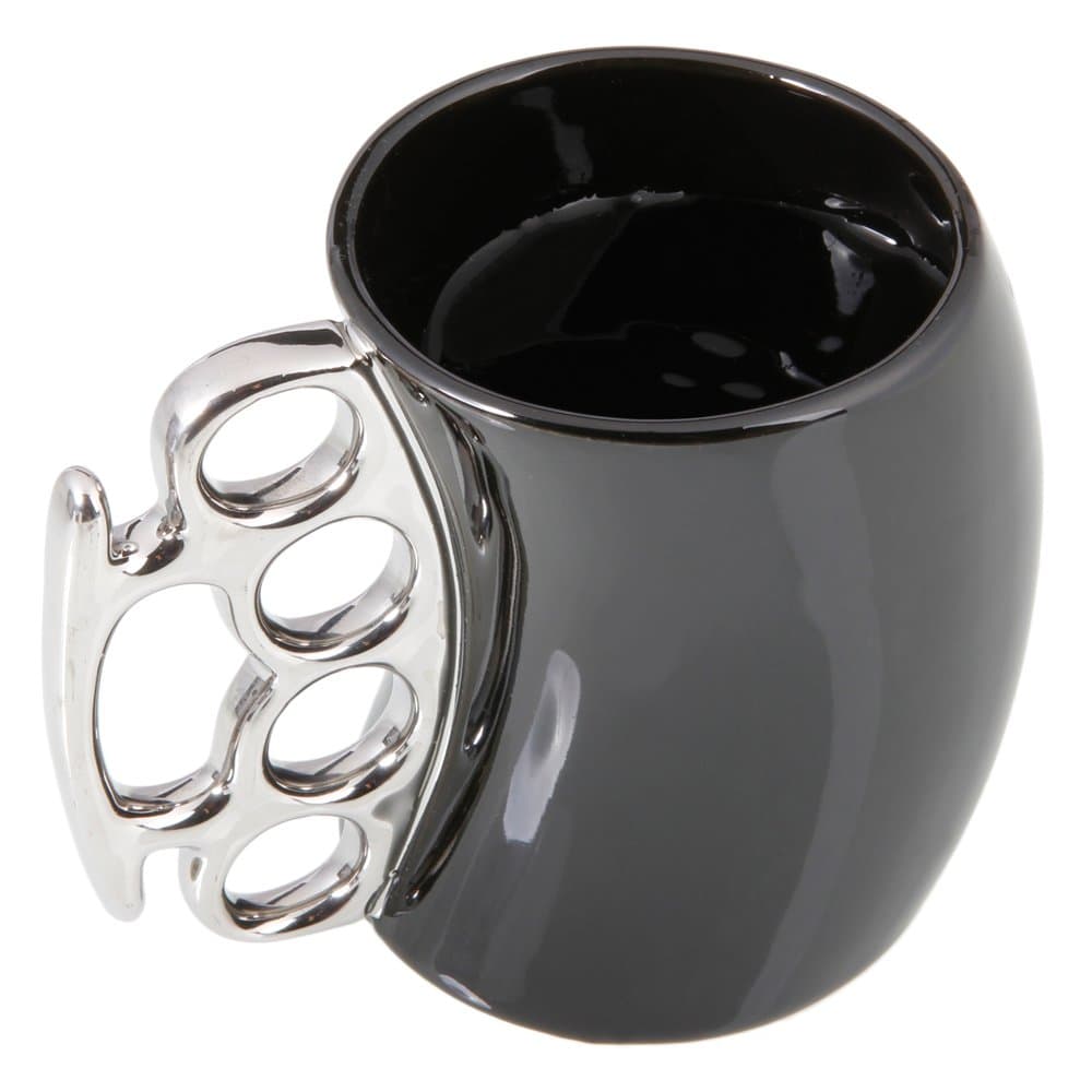 Cool Ceramic Fist Cup Mug Fisticup Finger Handle Fist Coffee Milk Mug Cup (white)