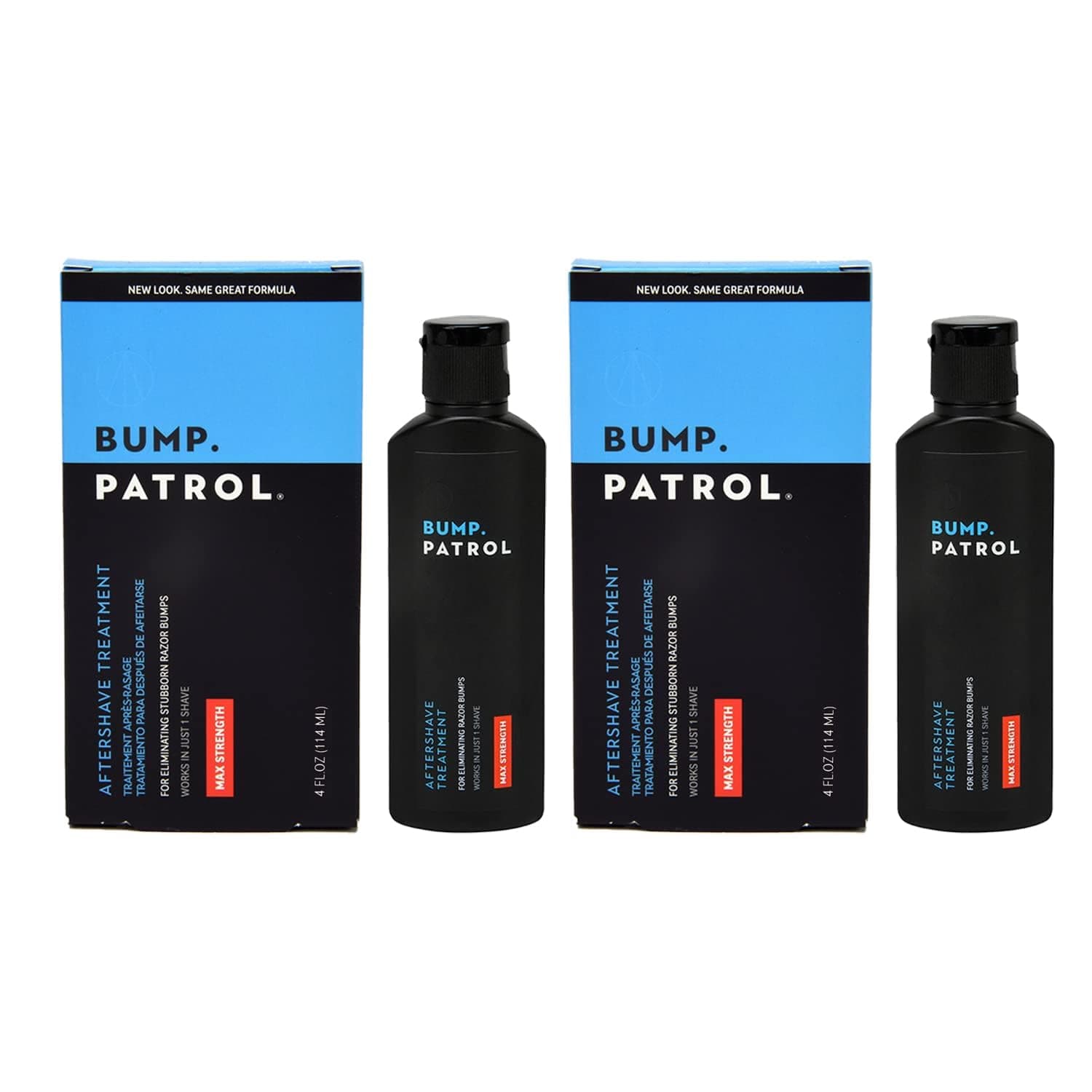 Bump Patrol Maximum Strength Aftershave Treatment Serum – Razor Bump Stopper and Ingrown Hair Treatment for Men and Women, Fast Acting Formula - 4 oz (Pack of 2)