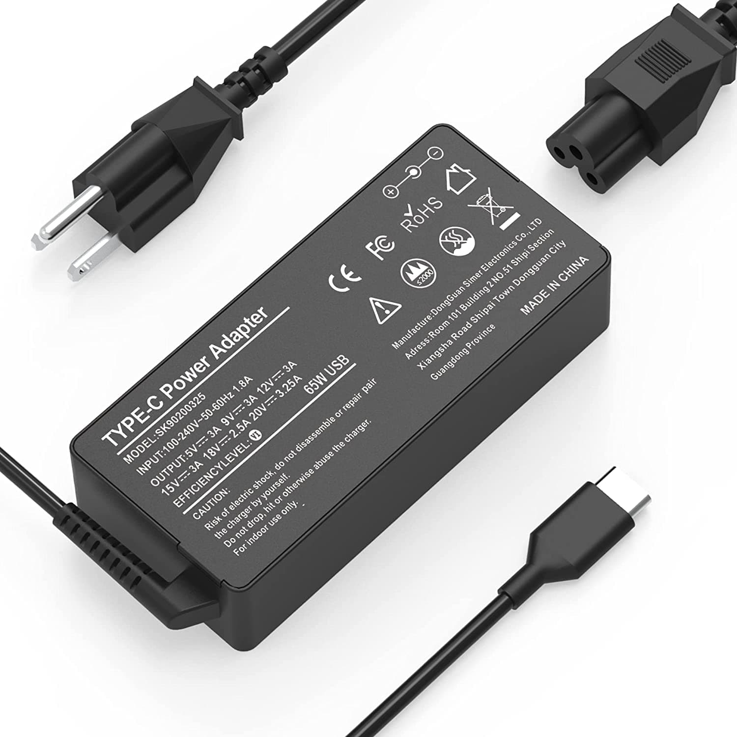 20V 3.25A 65W AC Adapter Charger Compatible with Lenovo IBM Notebook B560 B570 1068-A2U Z570 Z560 G580 Z575 Z565 M30-70; P/N: ADP-65KH B, 57Y6400, PA-1650-56LC, 36001651, 36001652, CPA-A065 Power Cord
