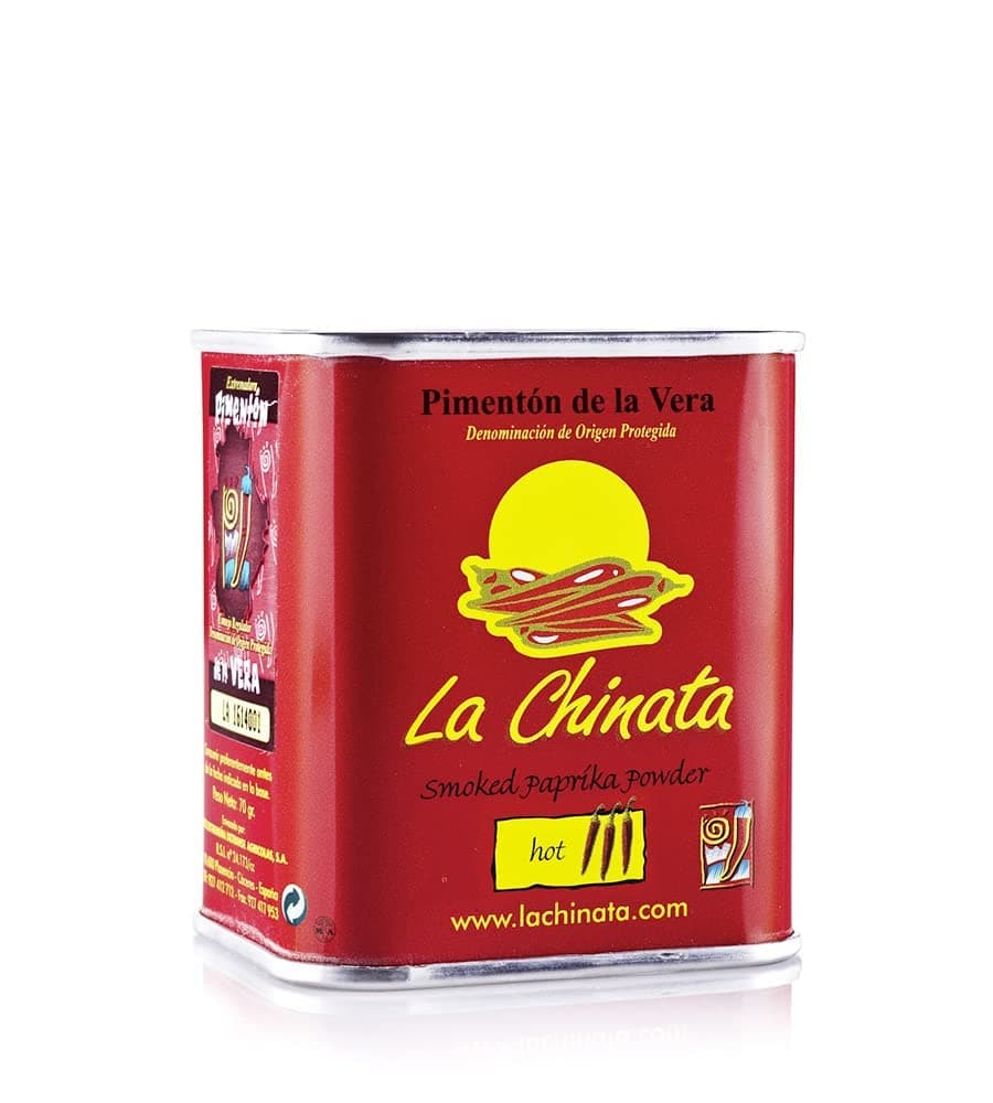 La Chinata. Hot Smoked Paprika Powder. 70g (2.47oz). Includes a La Chinata Smoked Hot Sauce sample packet