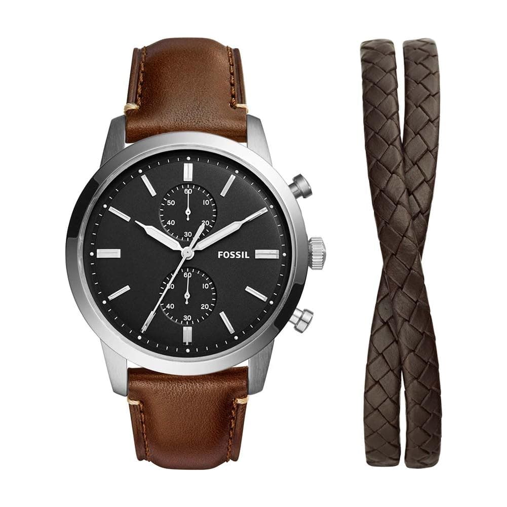 Fossil Townsman Watch for Men, Chronograph Movement with Stainless Steel or Leather Strap