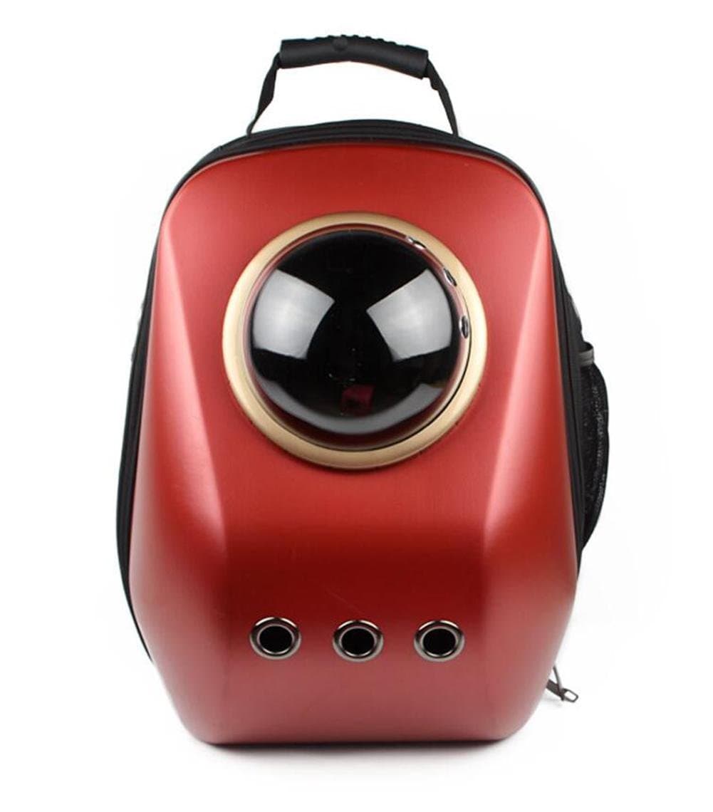 YAXIN Capsule Pet Backpack Airline Approved Transparent Breathable Venthole Dog Cat Carrier Portable Handbag Outdoor Travel Walking Hiking Suitcase , Red , A