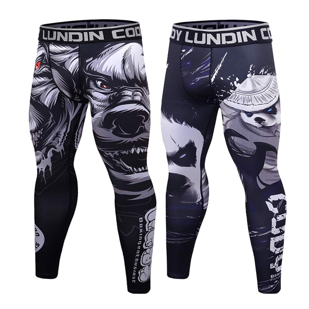 TX Men's BJJ Spats Leggings Tights Jiu Jitsu MMA No Gi Compression Pants for Running Gym