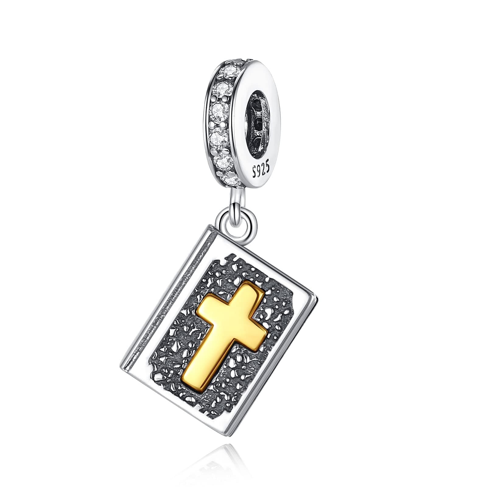 Vito 925 Sterling Silver Cross Charms Bead for Women, Vintage European Religion God Beads for European Bracelets Diy Jewelry Gift
