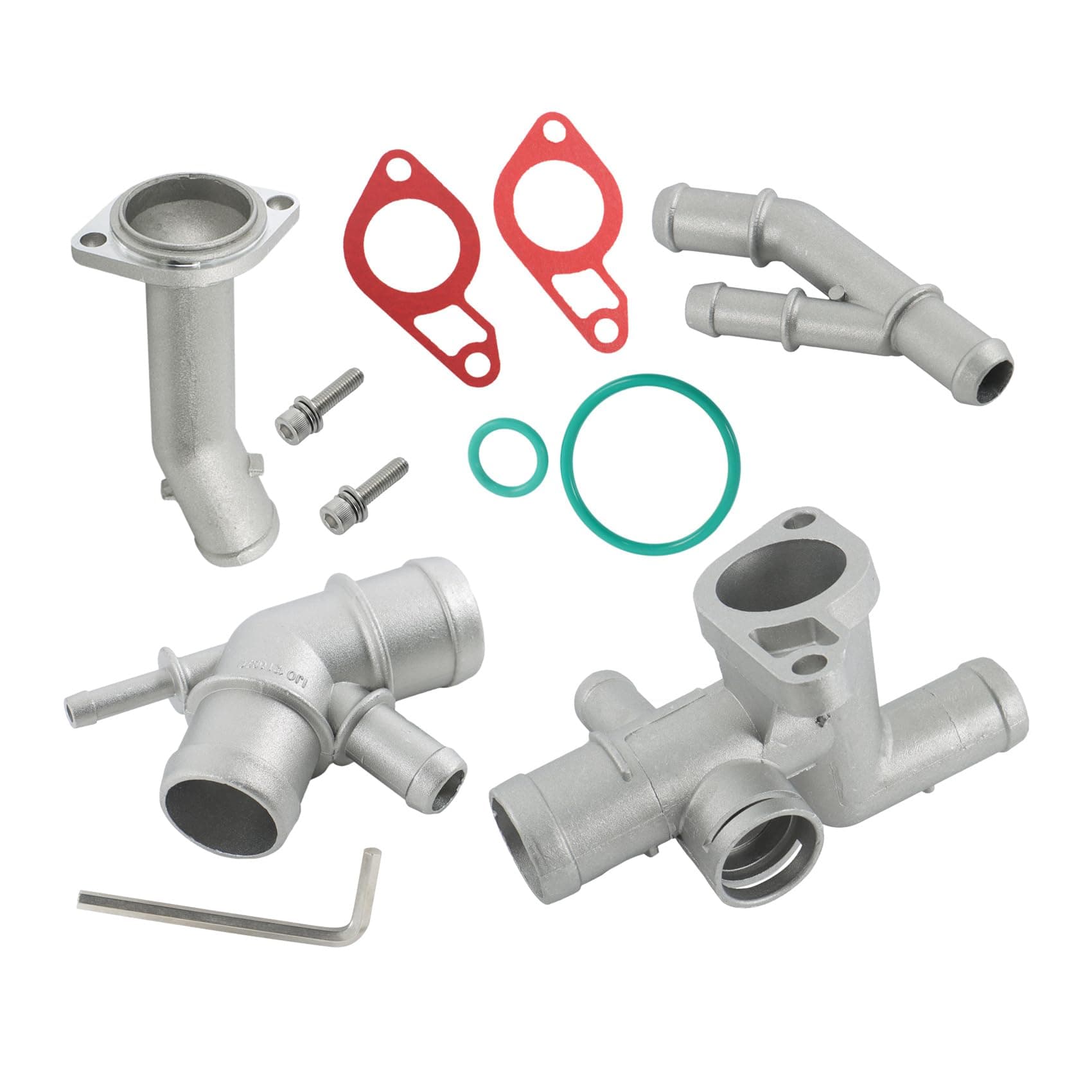 labwork Cast Aluminum Coolant Flange Upgrade Kit Replacement for Golf Mk4 Jetta Mk4 1.8T TT 2000-2005 1J0121087E