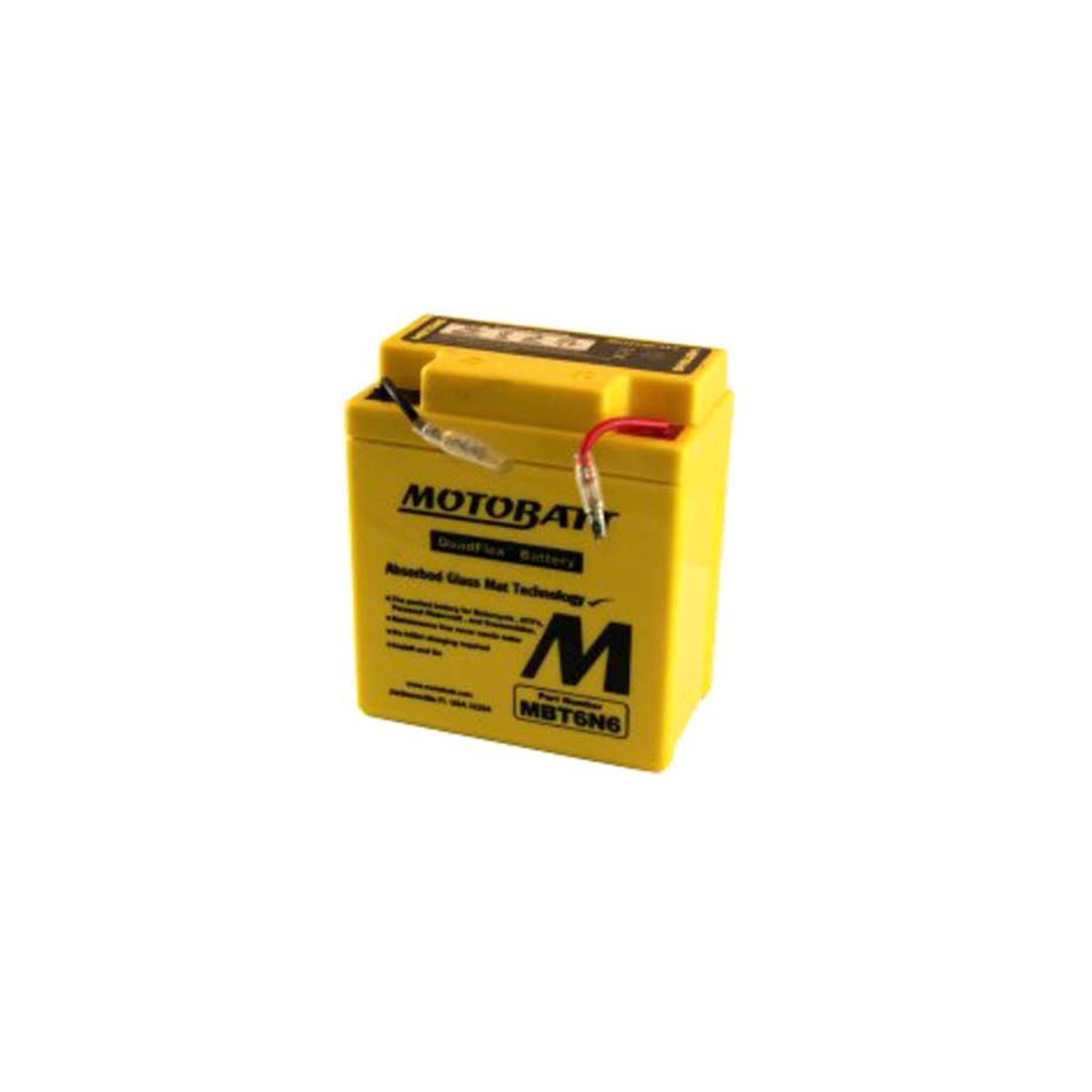 MotoBatt MBT6N6 (6V 6 Amp) AGM Motorcycle Battery | 6 Volt Sealed Lead Acid Battery Replacement for Motorcycles | Factory Activated Maintenance Free QuadFlex Rechargeable 6V Battery - Replaces 6N6-3B