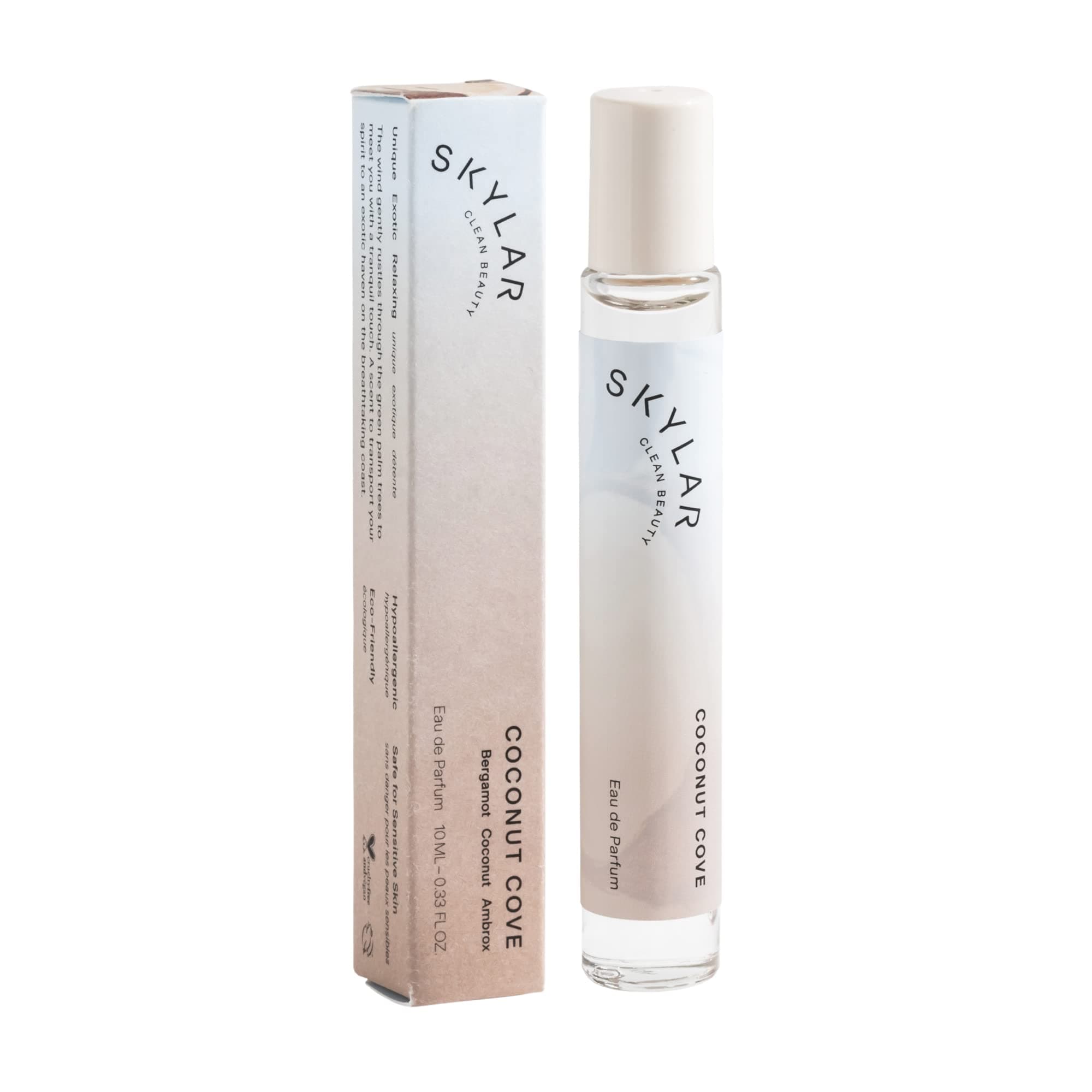 Coconut Cove Eau de Parfum - Hypoallergenic & Clean Perfume for Women & Men, Vegan & Safe for Sensitive Skin-Fruity Fresh Perfume with Notes of Bergamot, Coconut & Ambrox - 10mL /0.33 Fl oz