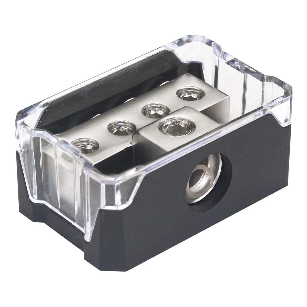 Power Distribution Block Car Auto Audio Amplifier Vehicle 1 in 5 Ways 0/2/4 Gauge in 2/4/8 Gauge Out Car Amplifier Audio Splitter Connecting Block