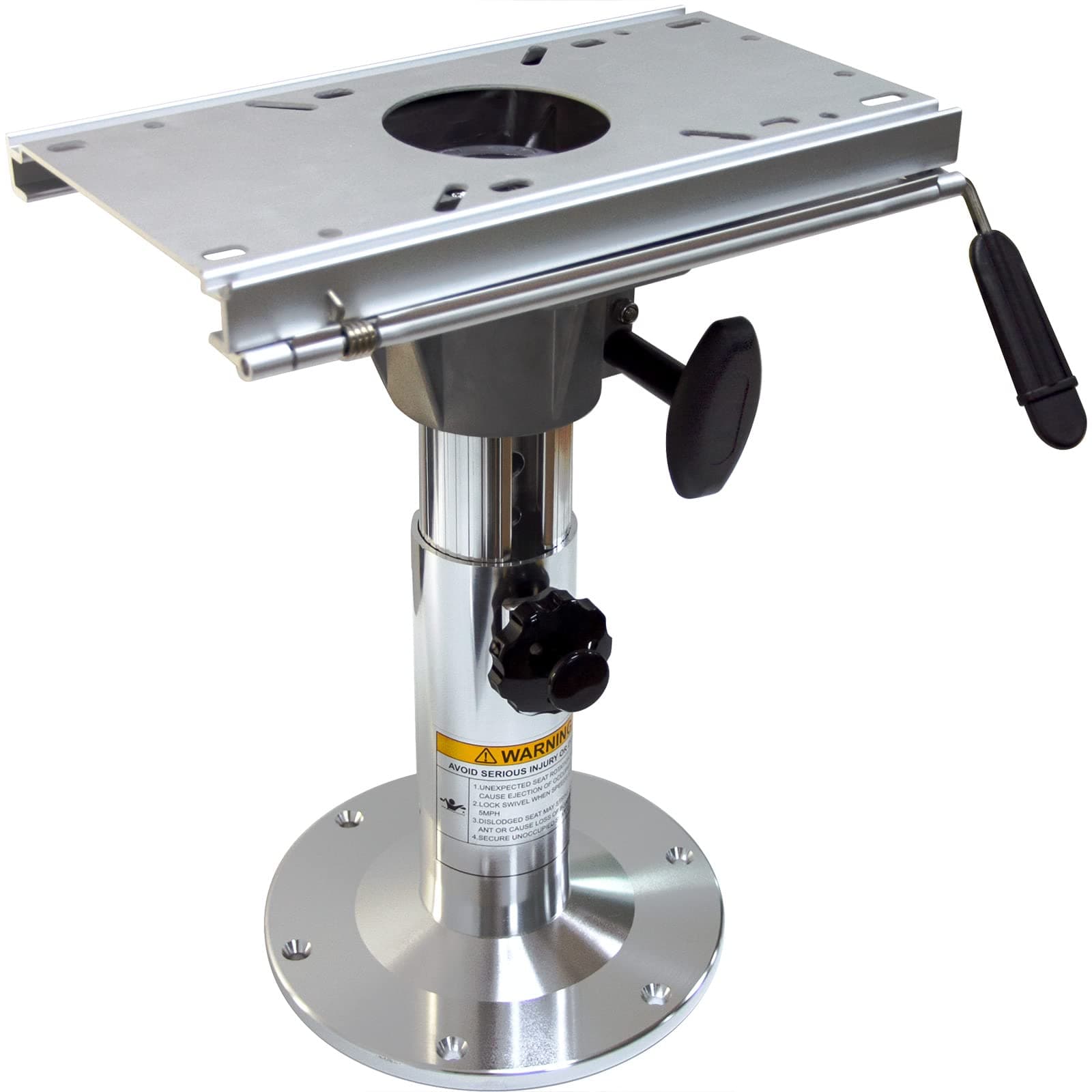 Aluminum Adjustable Height Locking Boat Seat Pedestal with Slide，Boat Chair Base with height adjustable from 13 inches to 19 inches